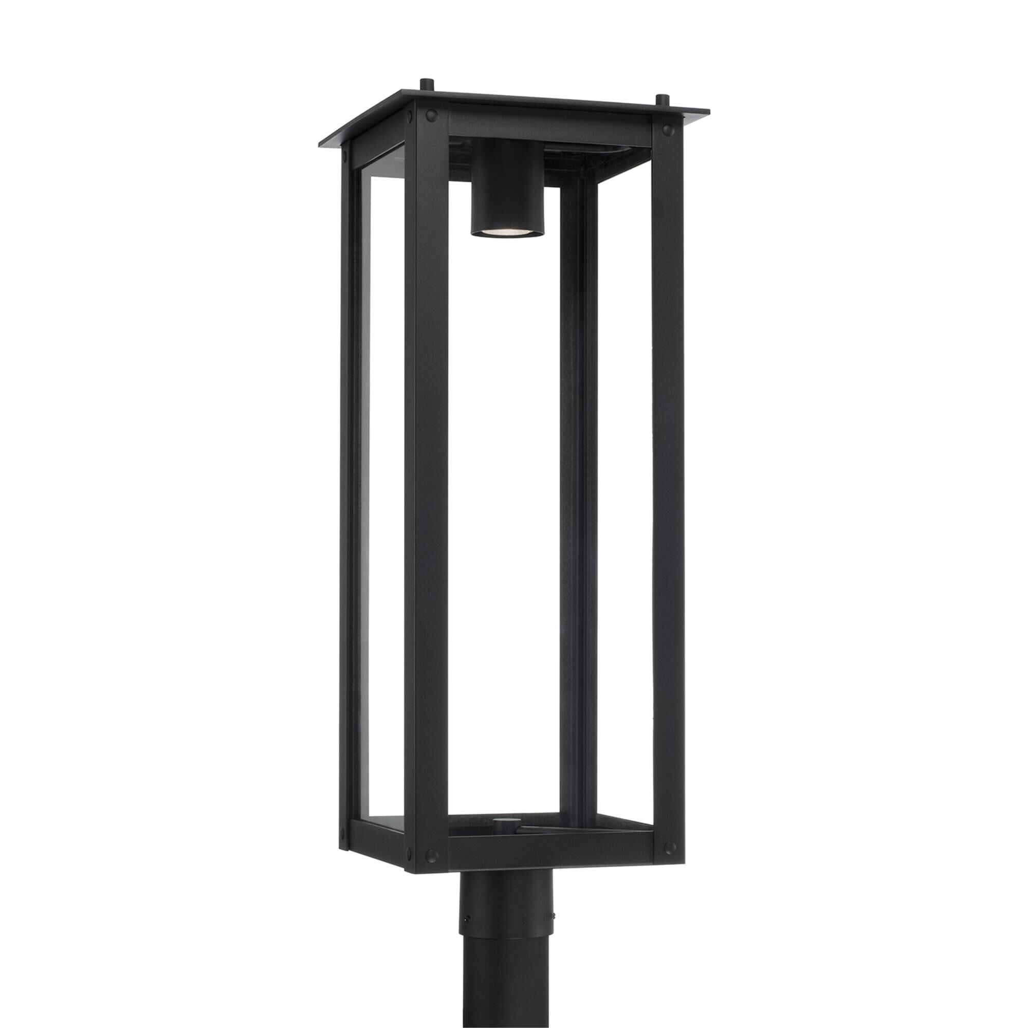 Shown in Black finish and Clear glass
