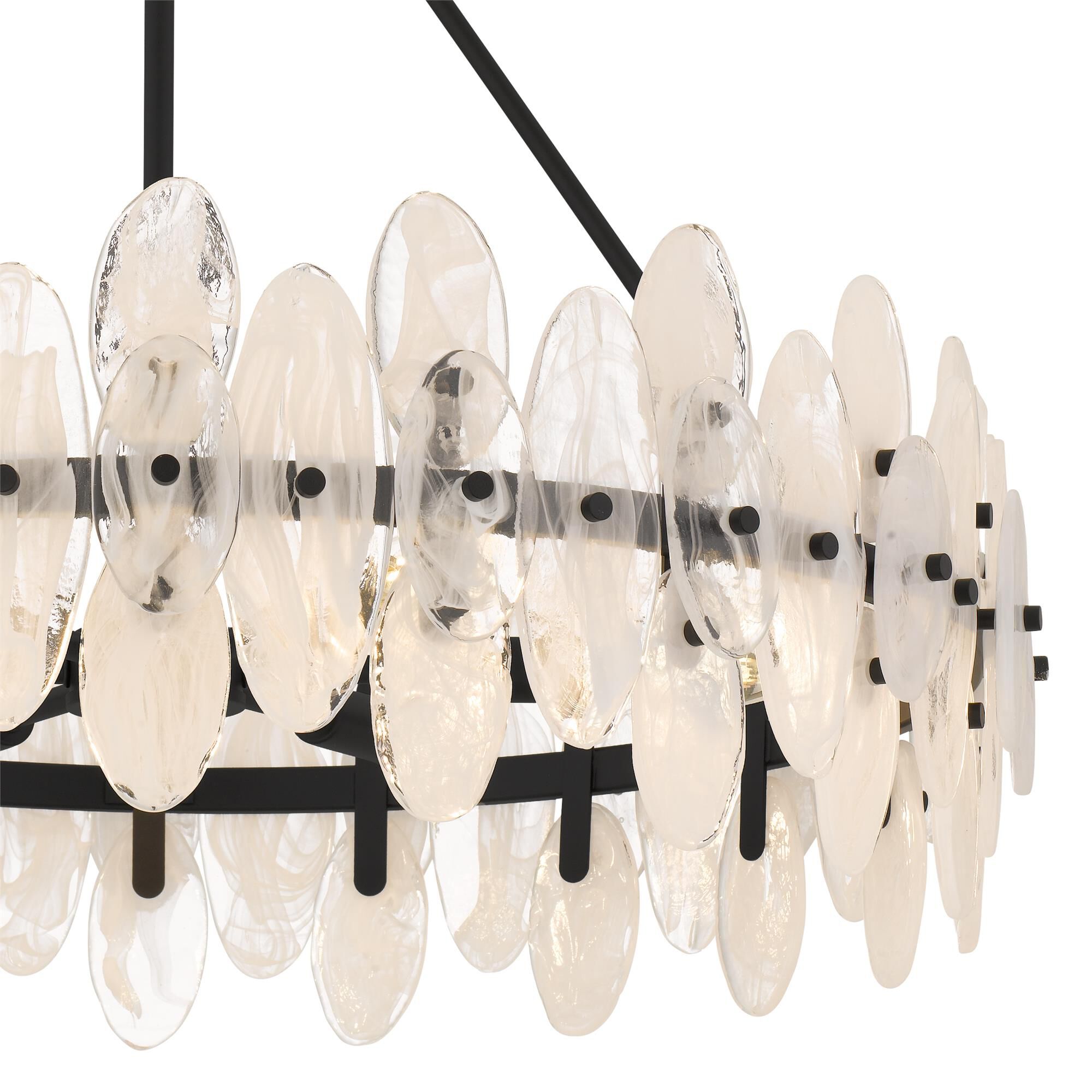 Shown in Matte Black finish and Glass shade