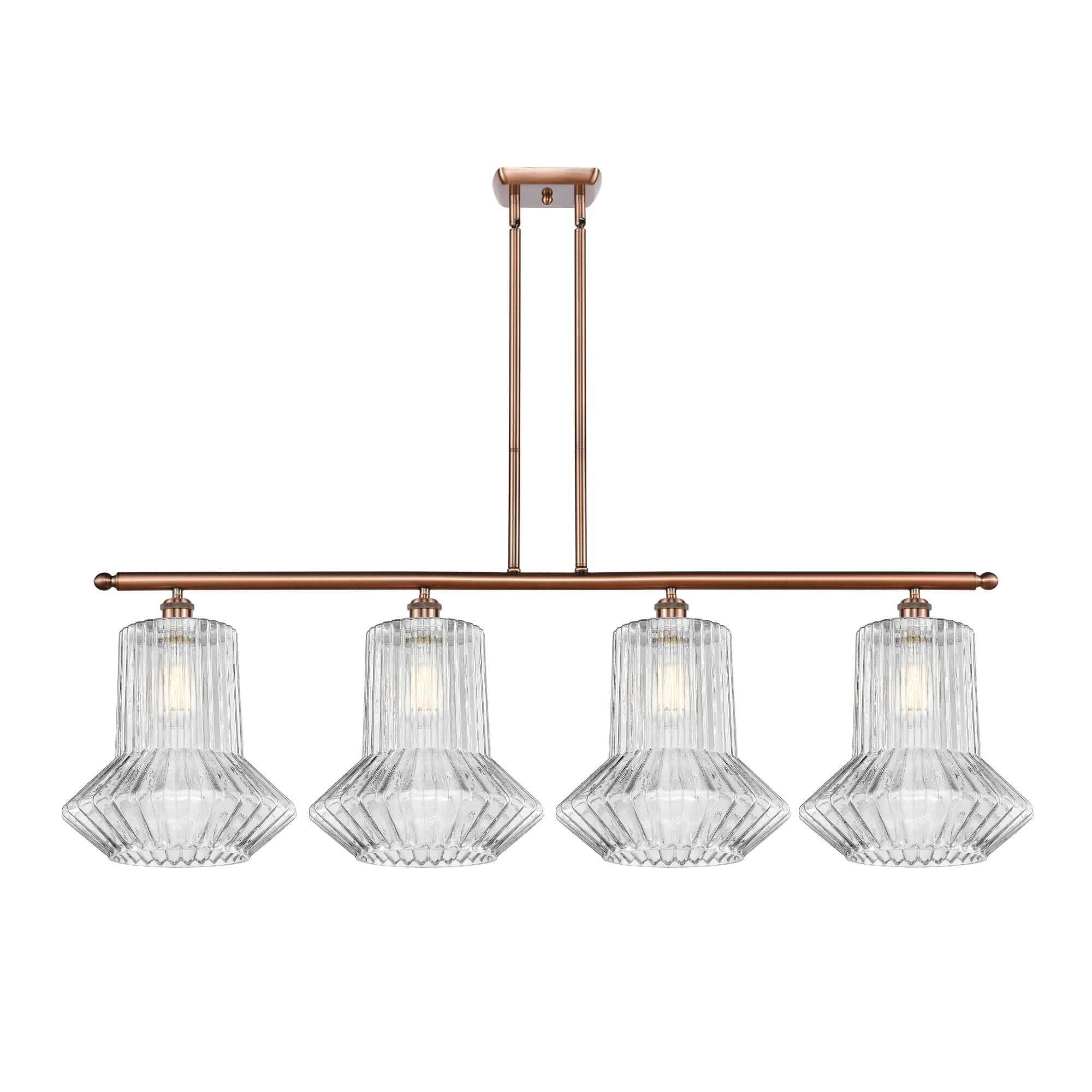 Shown in Antique Copper finish and Novelty glass and Glass shade