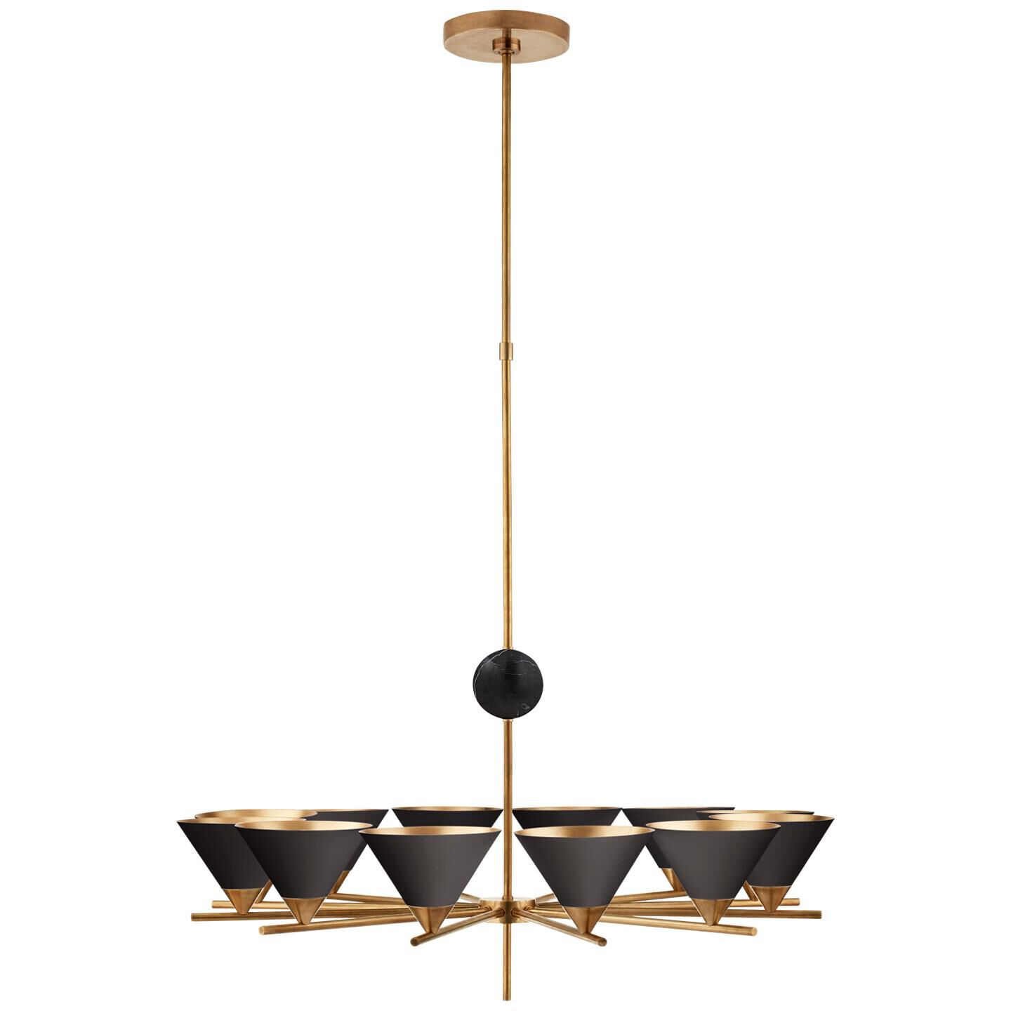 Shown in Antique-Burnished Brass finish and White glass and Black shade