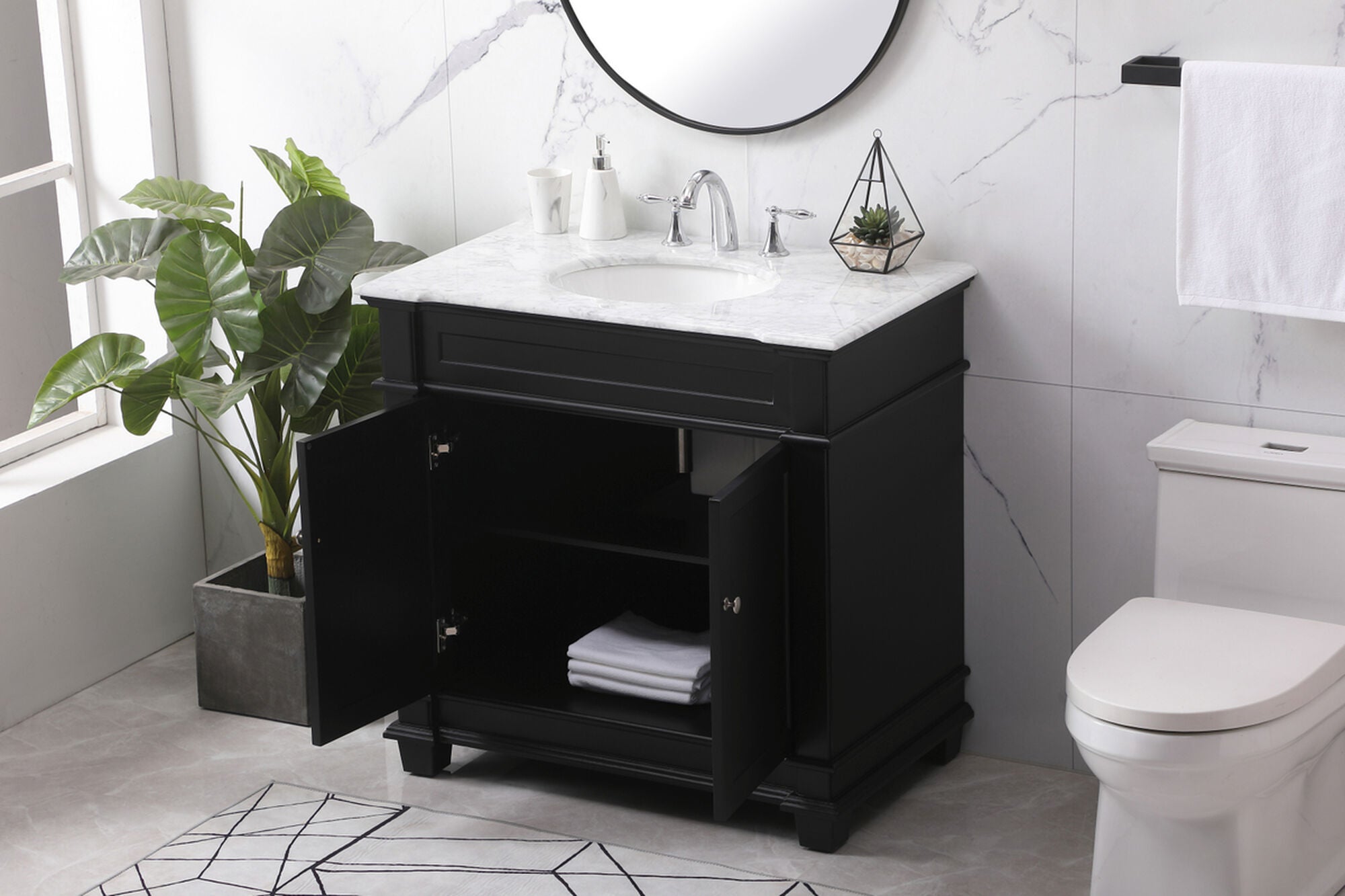 Shown in Black finish