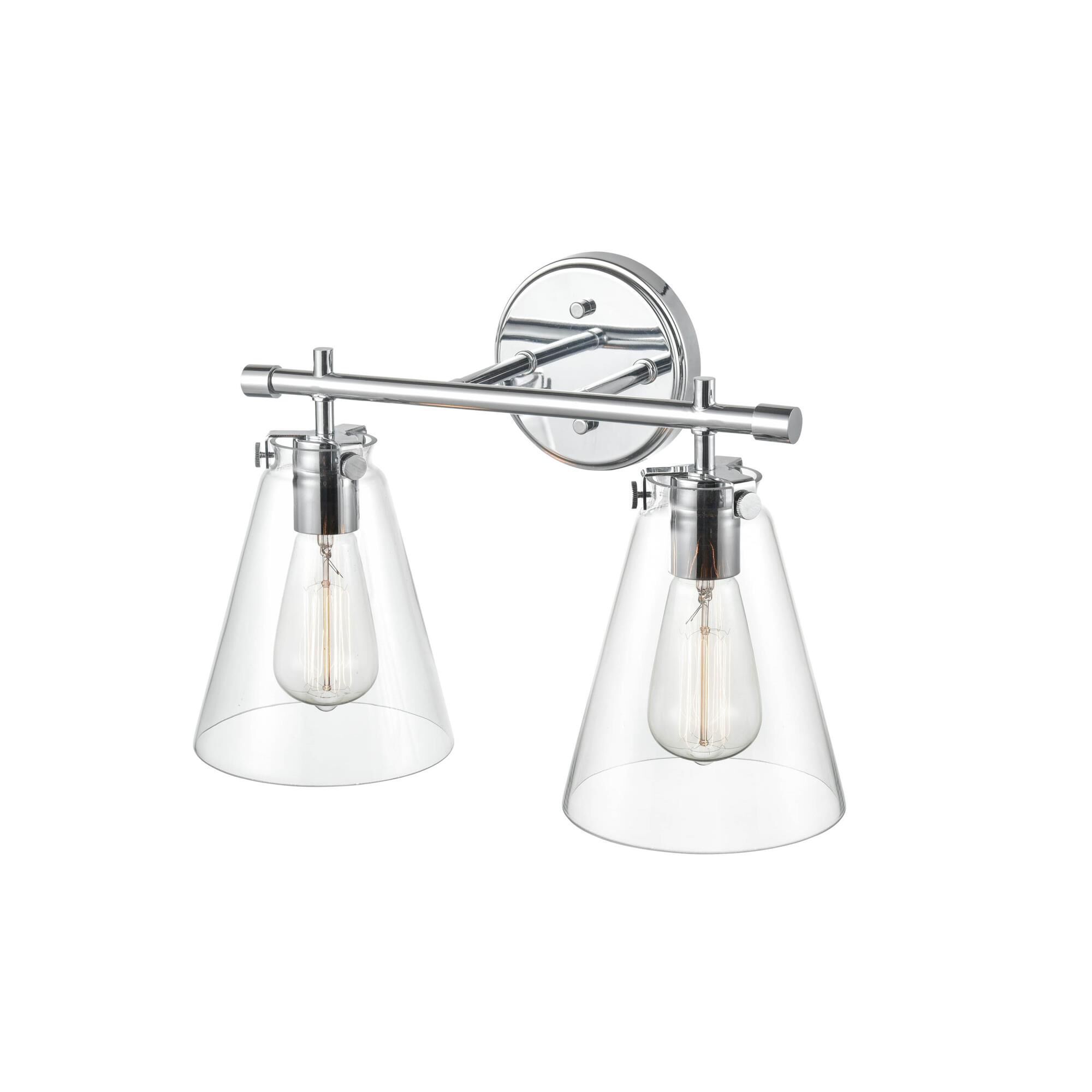 Shown in Chrome finish and Clear glass