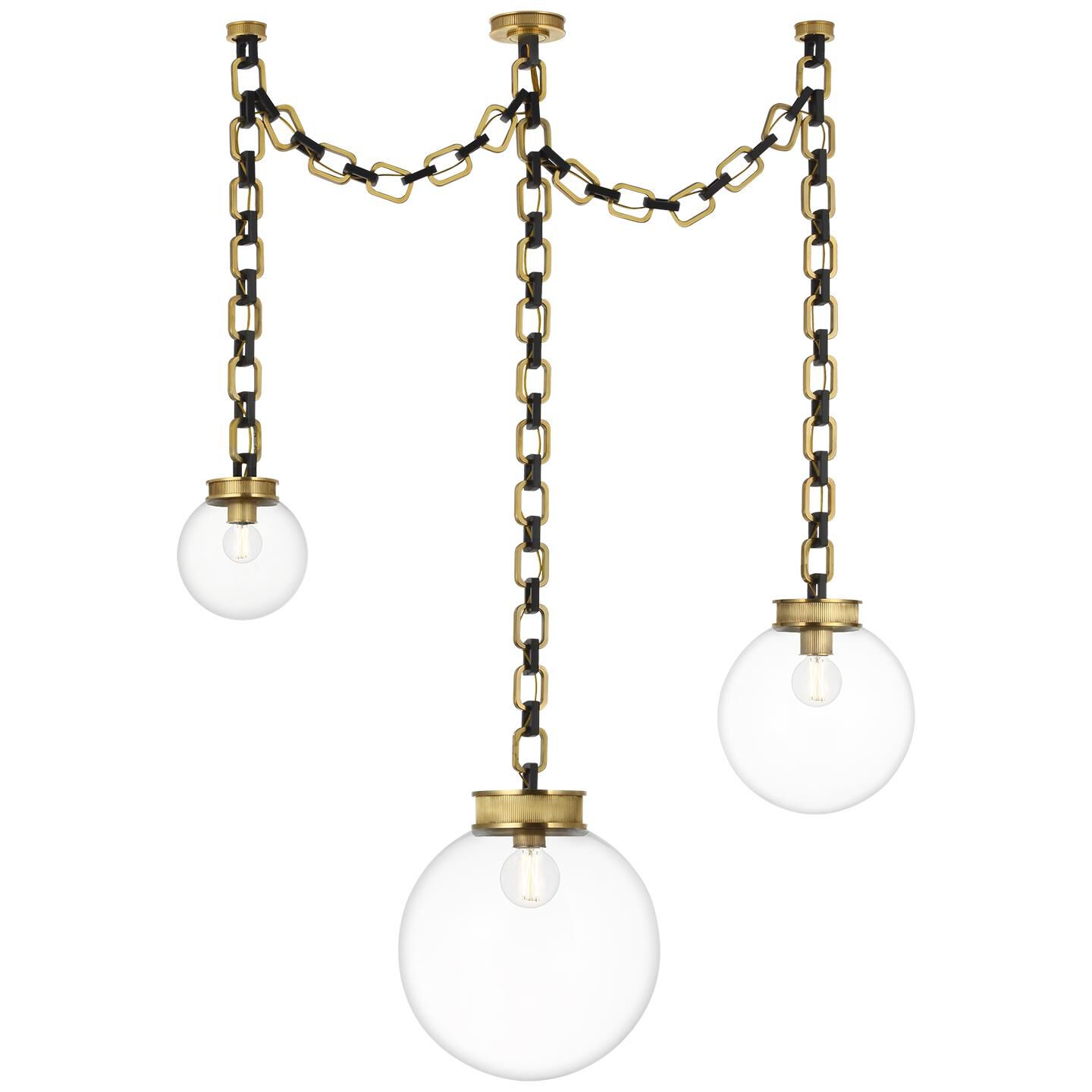 Shown in Soft Brass and Bronze finish and Clear glass