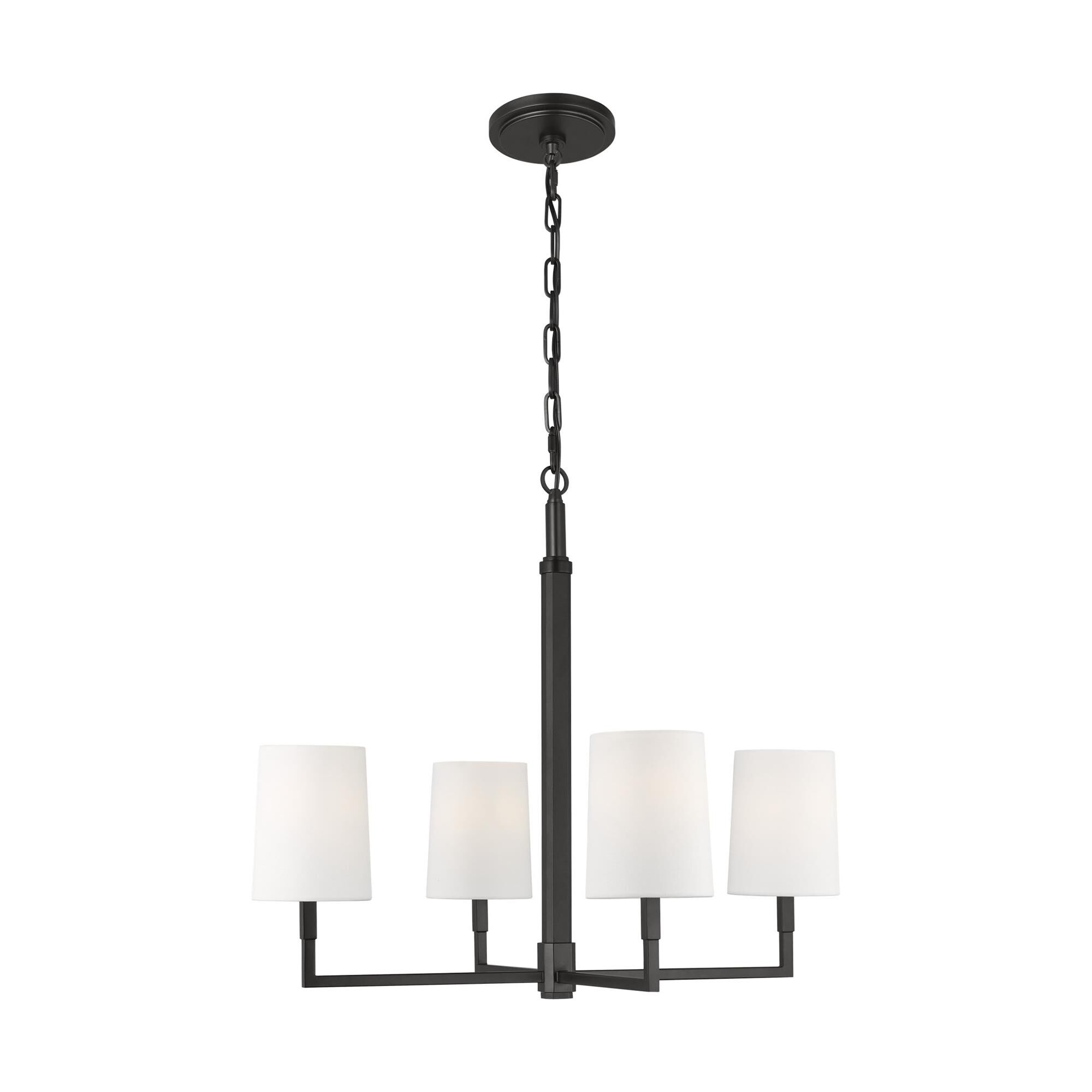 Shown in Aged Iron finish and White Linen shade