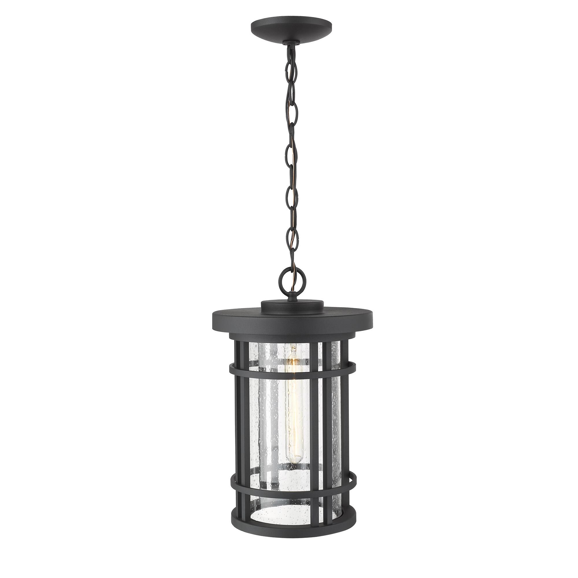 Shown in Black finish and Glass shade