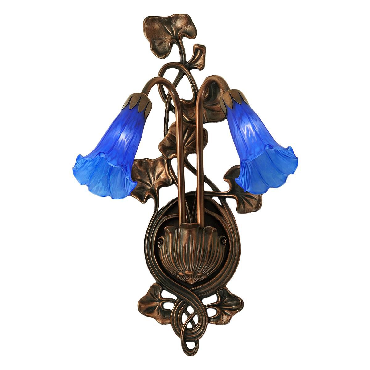 Blue Pond Lily 17 Inch Wall Sconce by Meyda Lighting