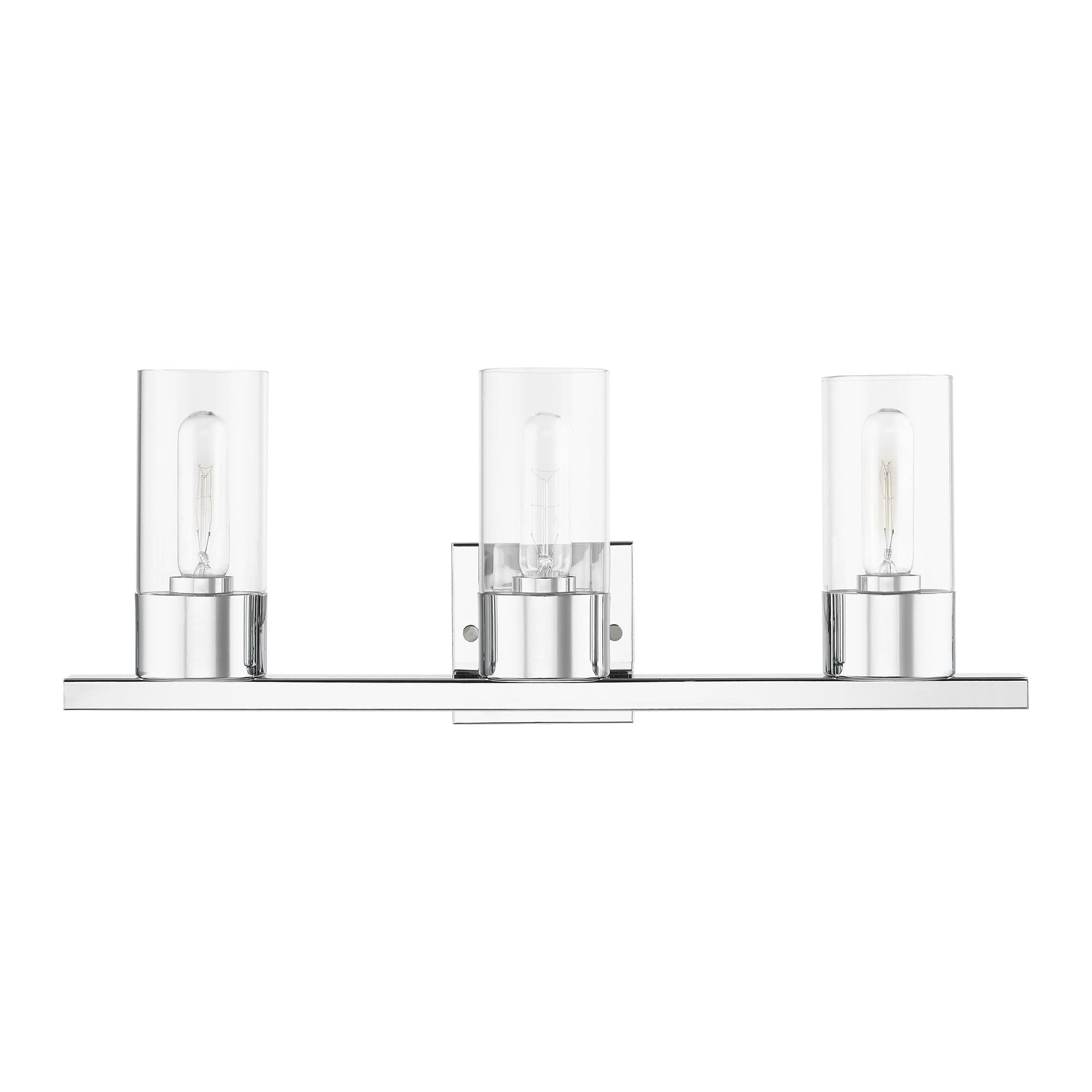 Shown in Polished Chrome finish and Clear glass