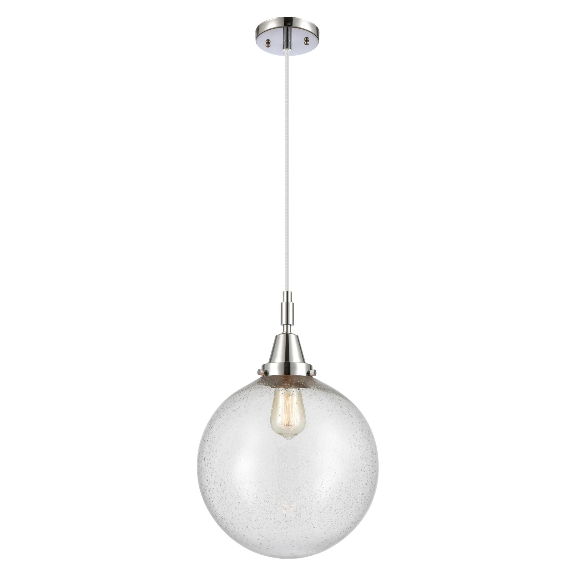 Shown in Polished Chrome finish and Seedy glass