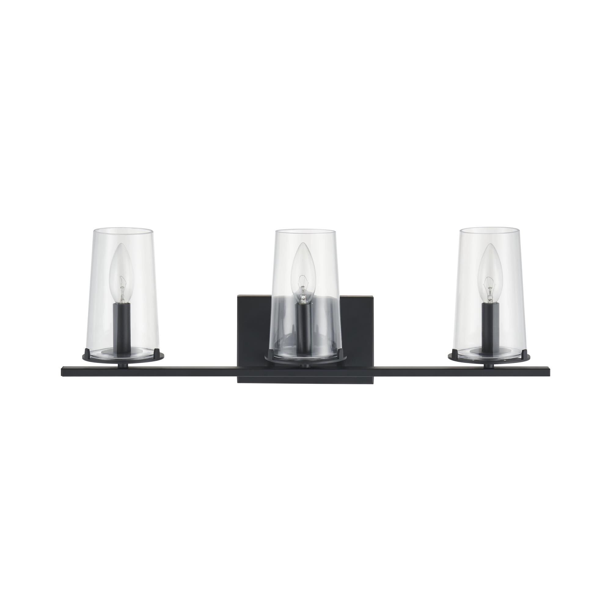 Shown in Matte Black finish and Clear glass