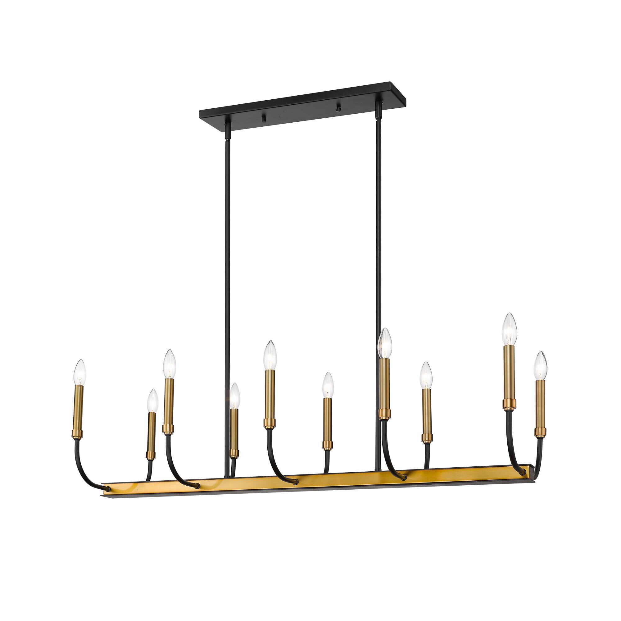 Shown in Matte Black + Olde Brass finish and --- glass and --- shade