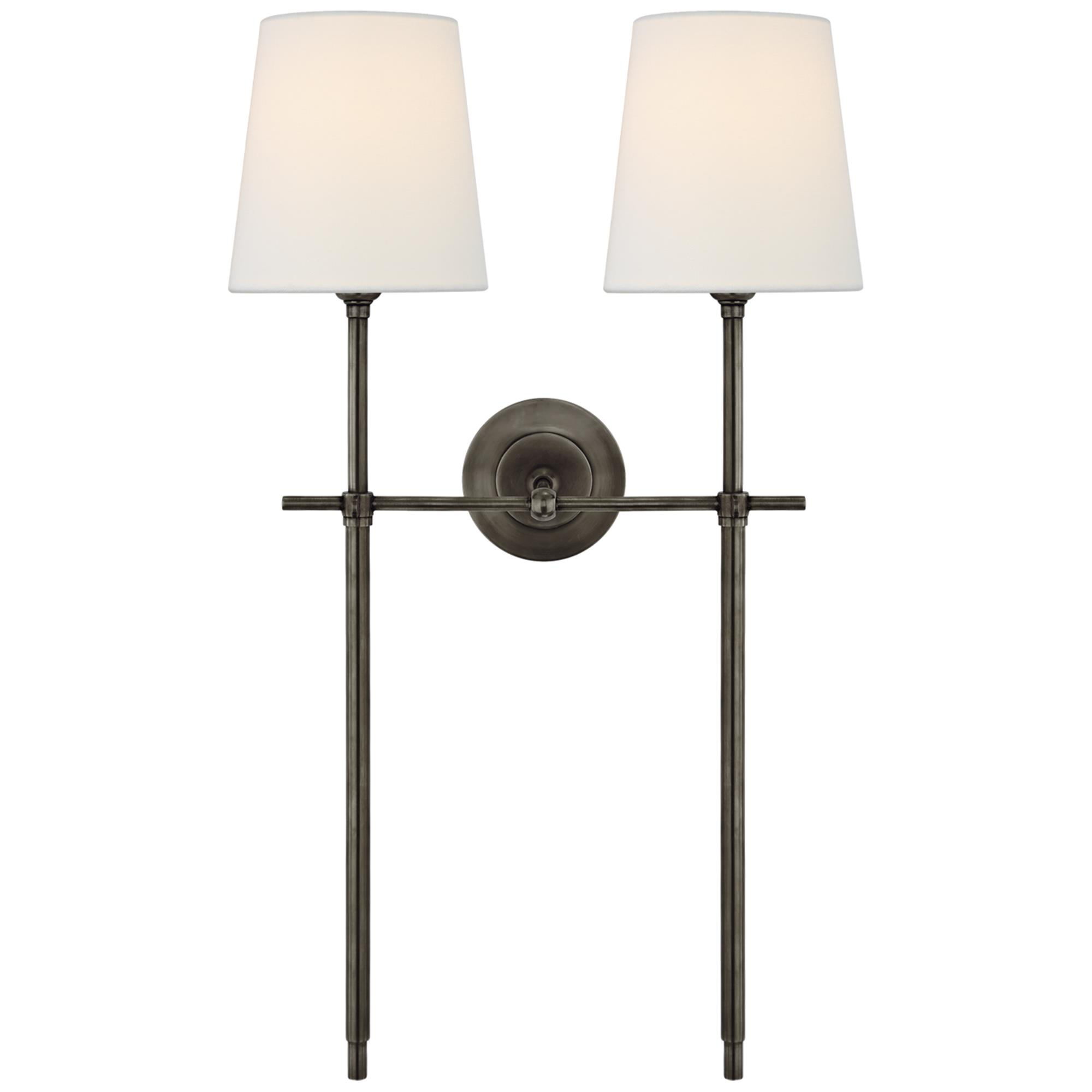 Shown in Bronze finish and Linen shade