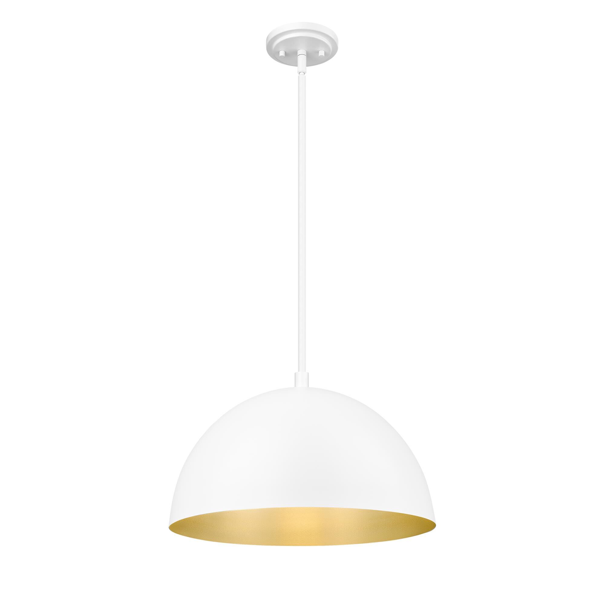 Shown in Matte White finish and Matte White and Gold shade