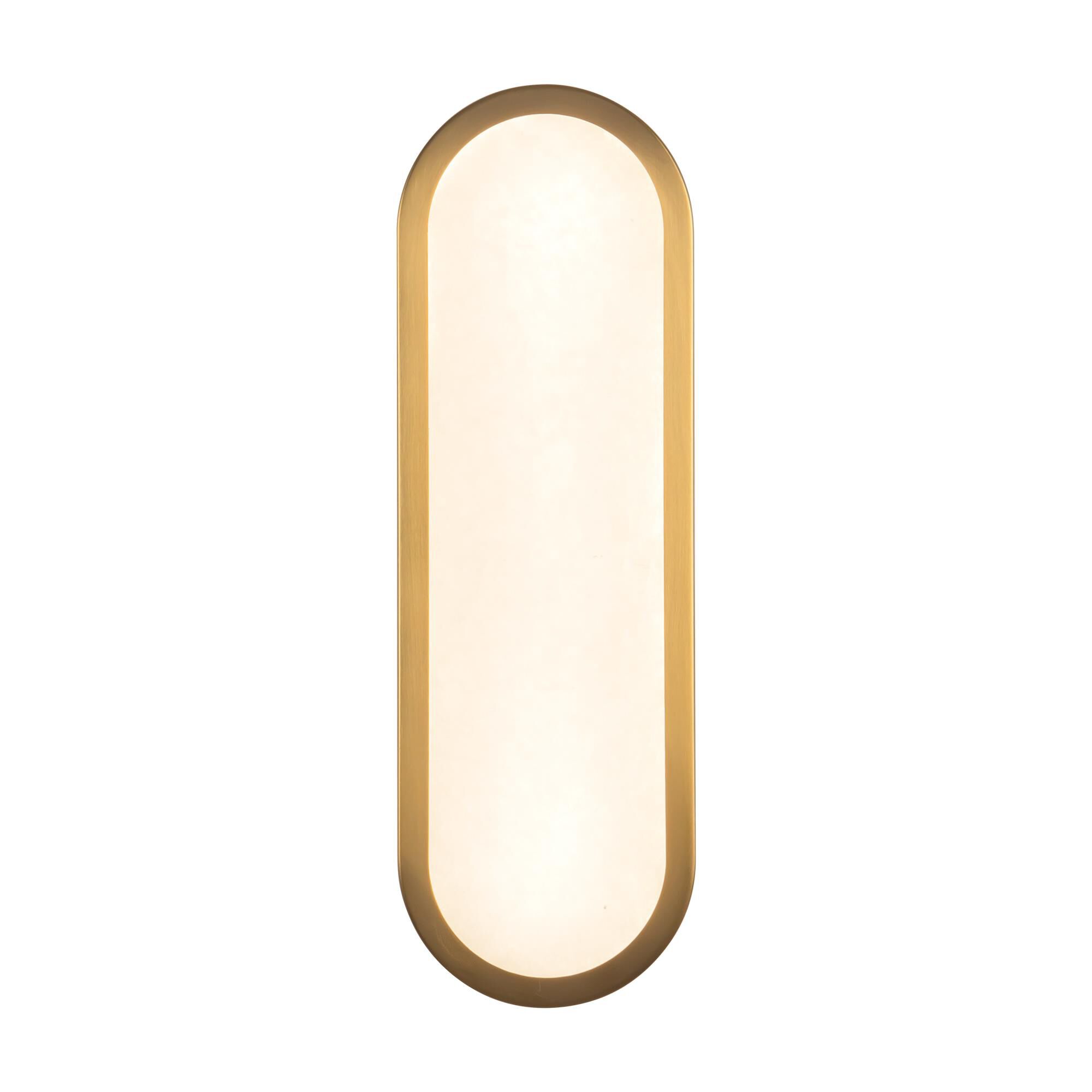 Shown in Brushed Gold finish and Alabaster glass