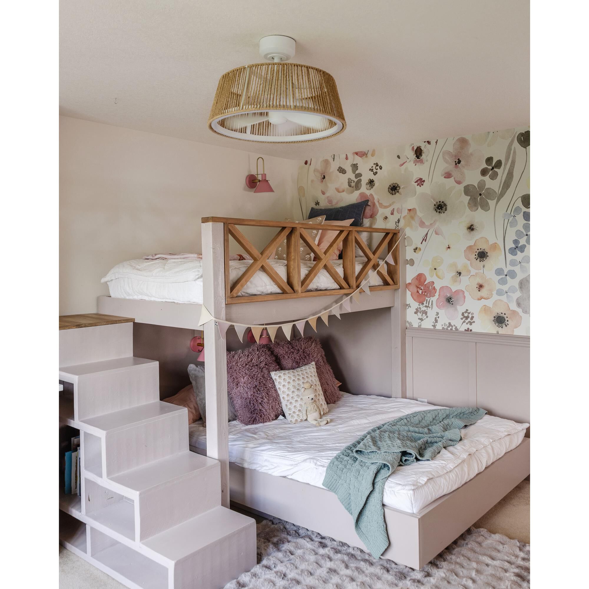 Shown in White finish and Braided Rope shade