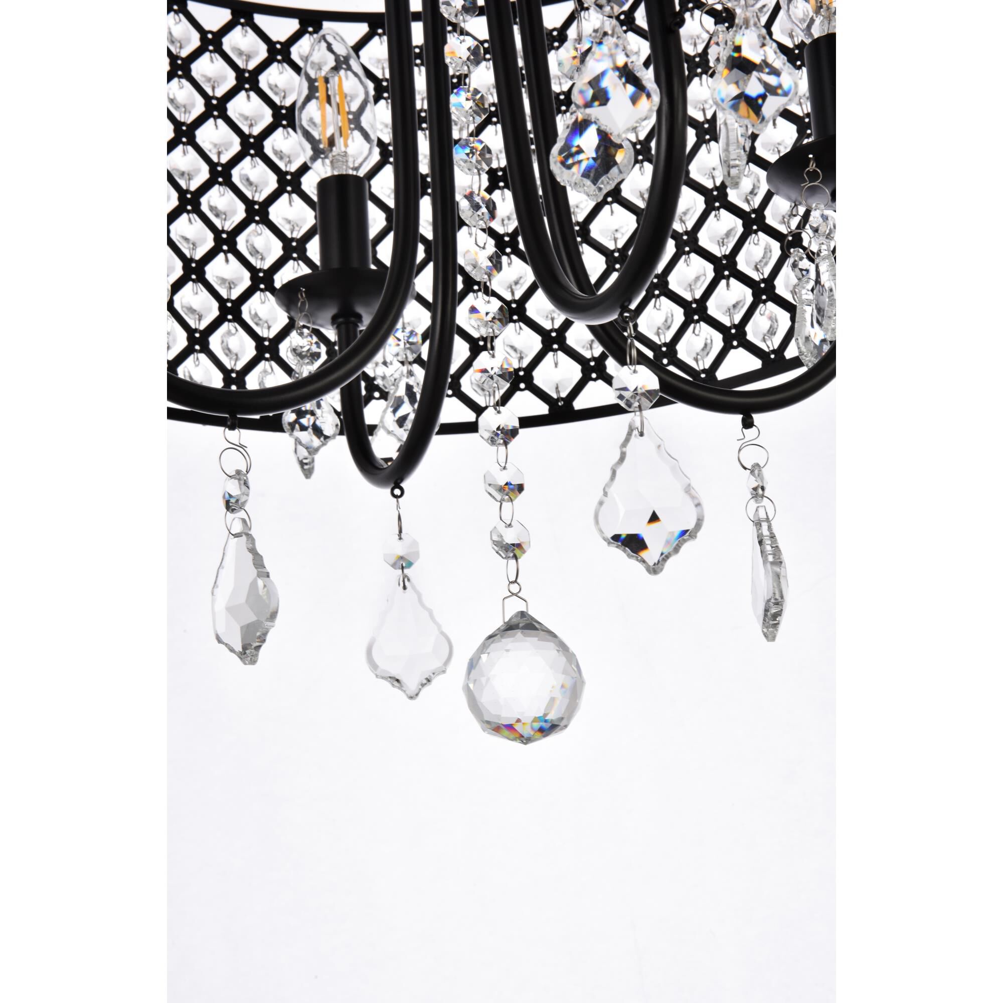 Elise 17 Inch 4 Light Semi Flush Mount by Elegant Lighting