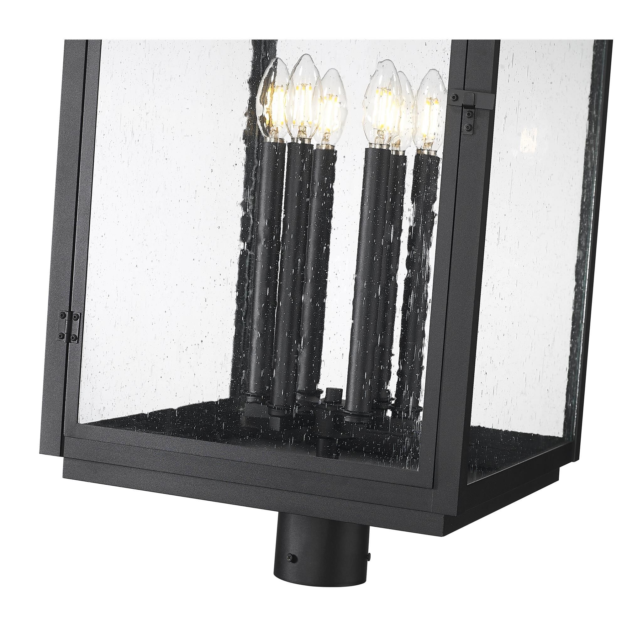 Shown in Sand Black finish and Clear Seedy glass and Clear Seedy shade