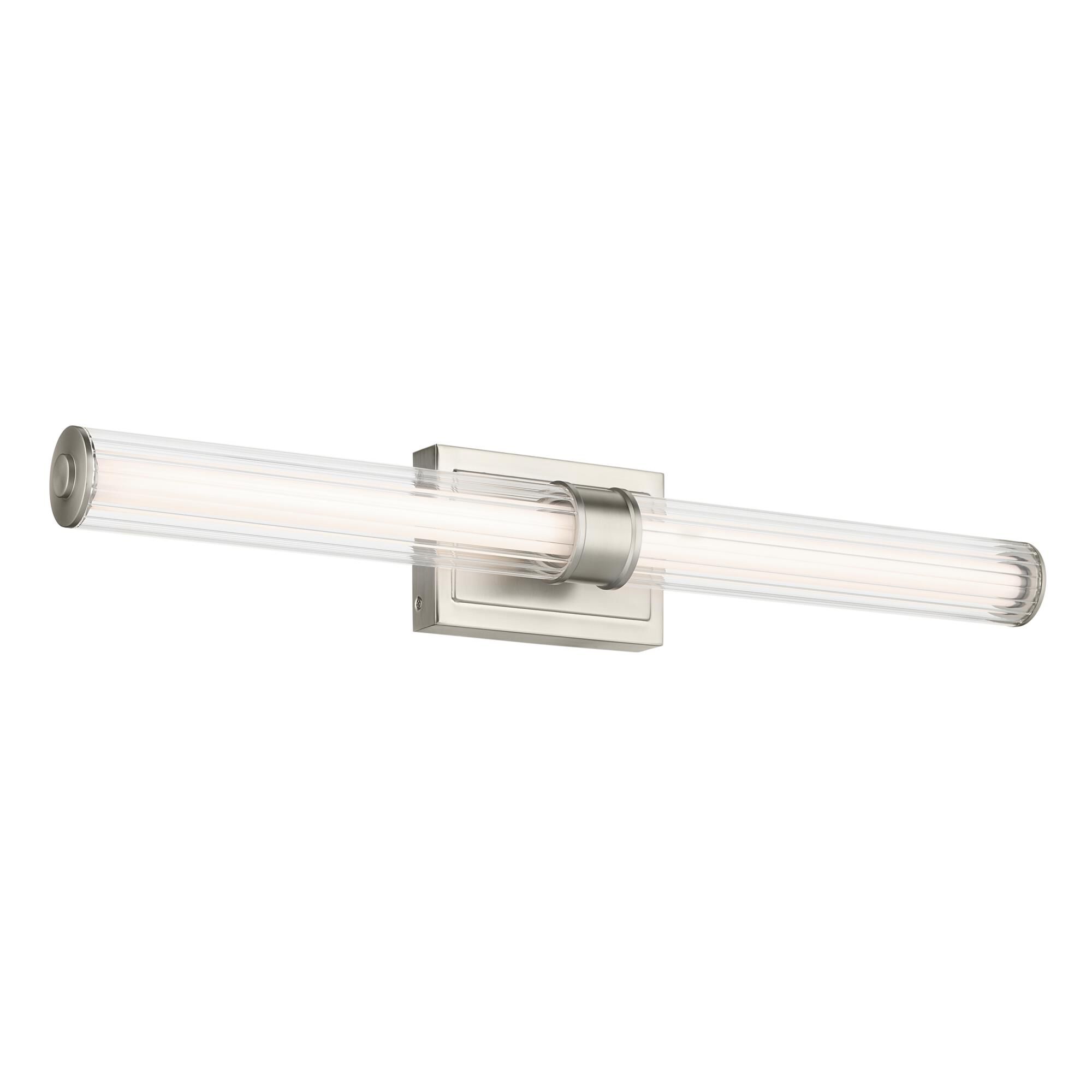 Shown in Brushed Nickel finish and Clear Fluted glass