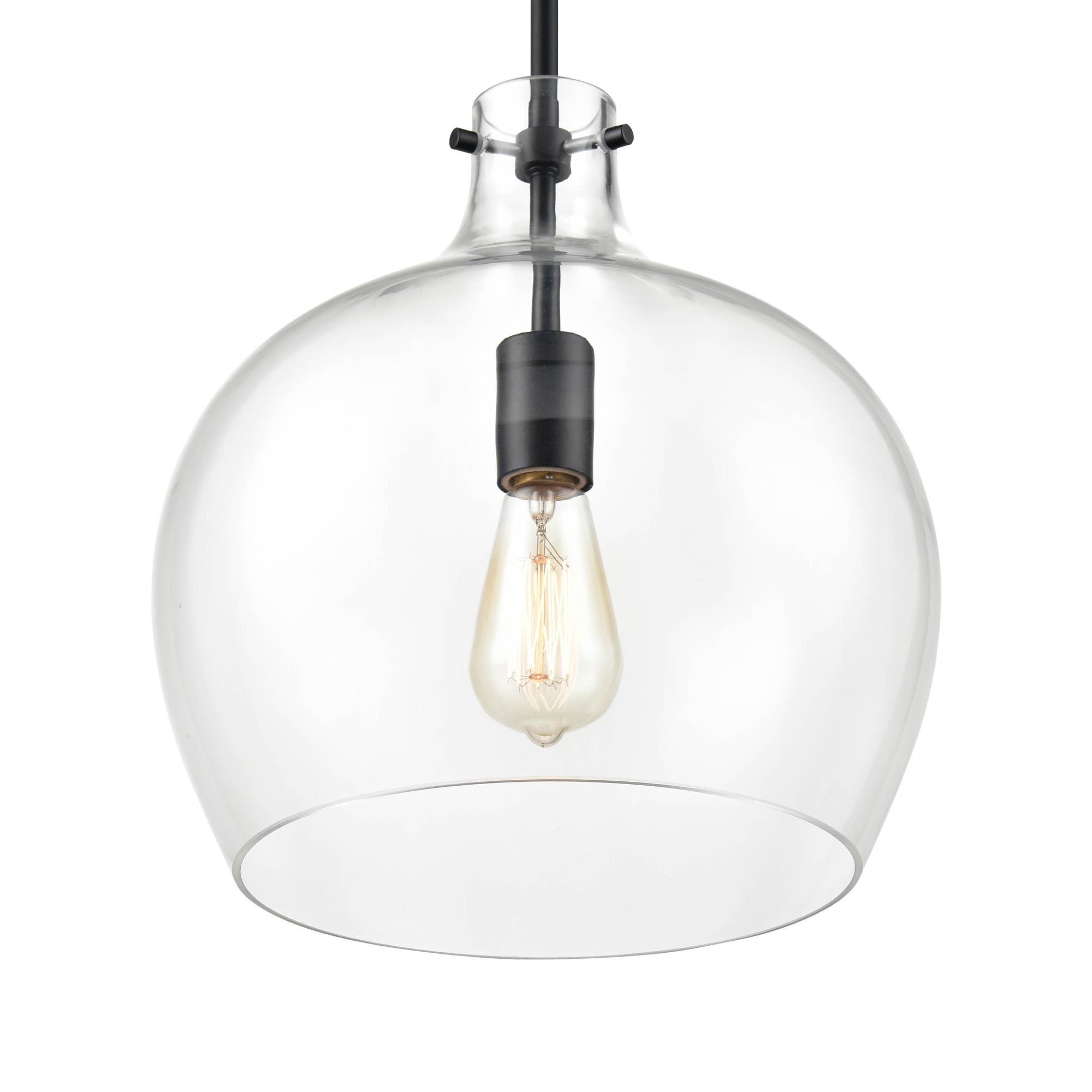 Shown in Matte Black finish and Clear glass