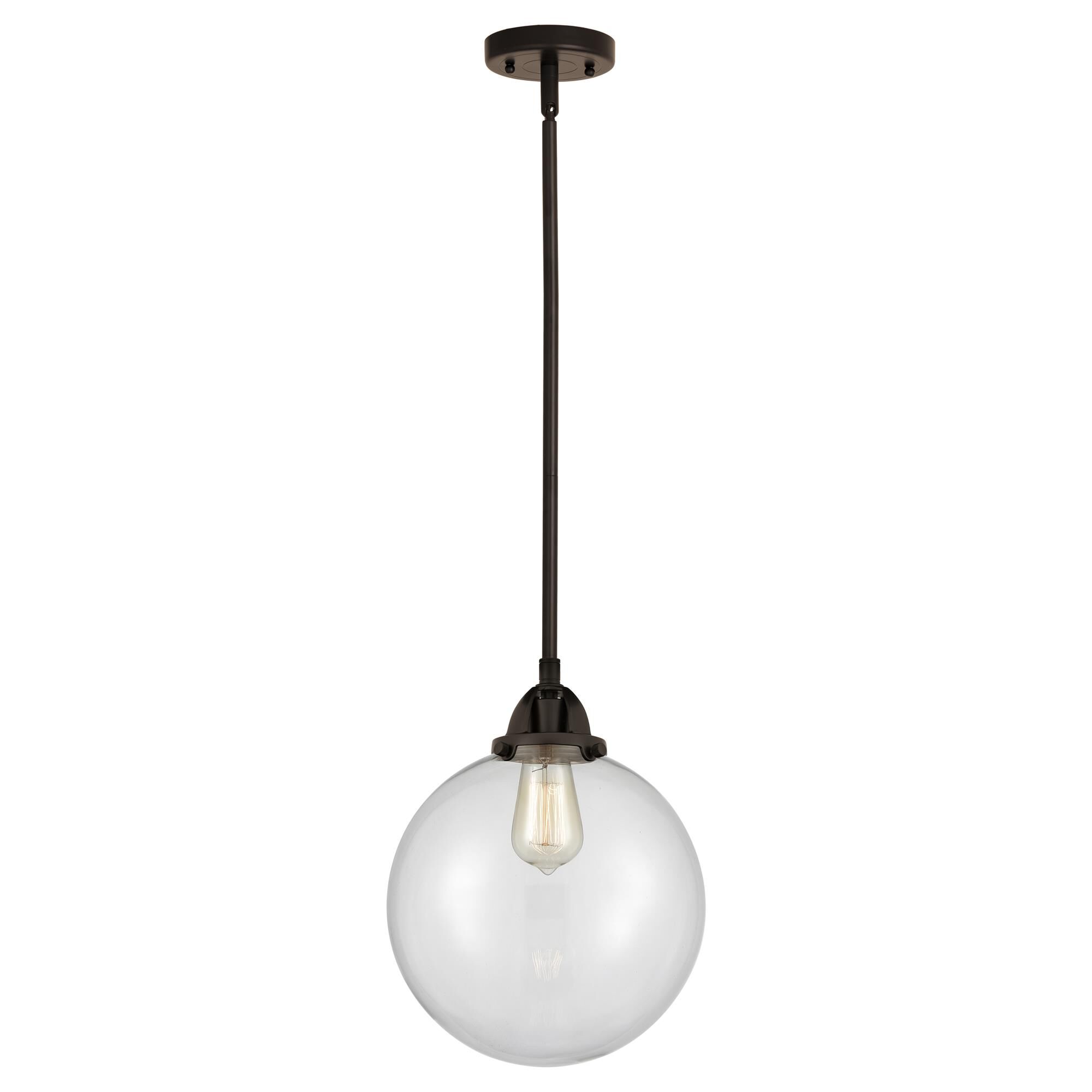 Shown in Oil Rubbed Bronze finish and Clear Beacon glass and No Shade shade