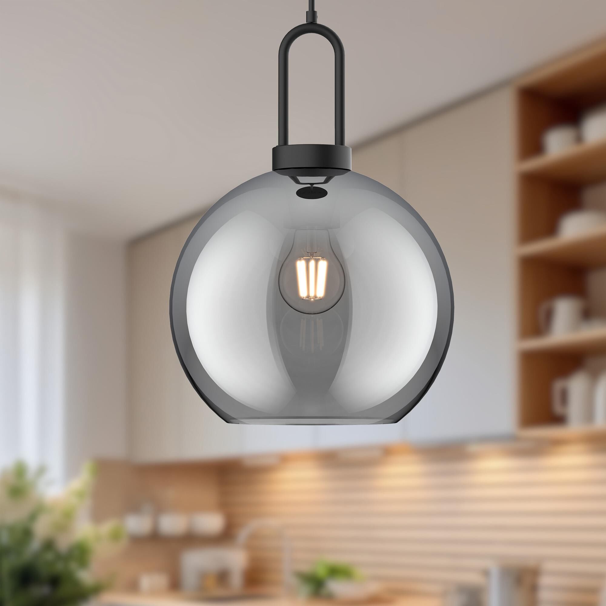 Shown in Matte Black finish and Smoked Solid glass