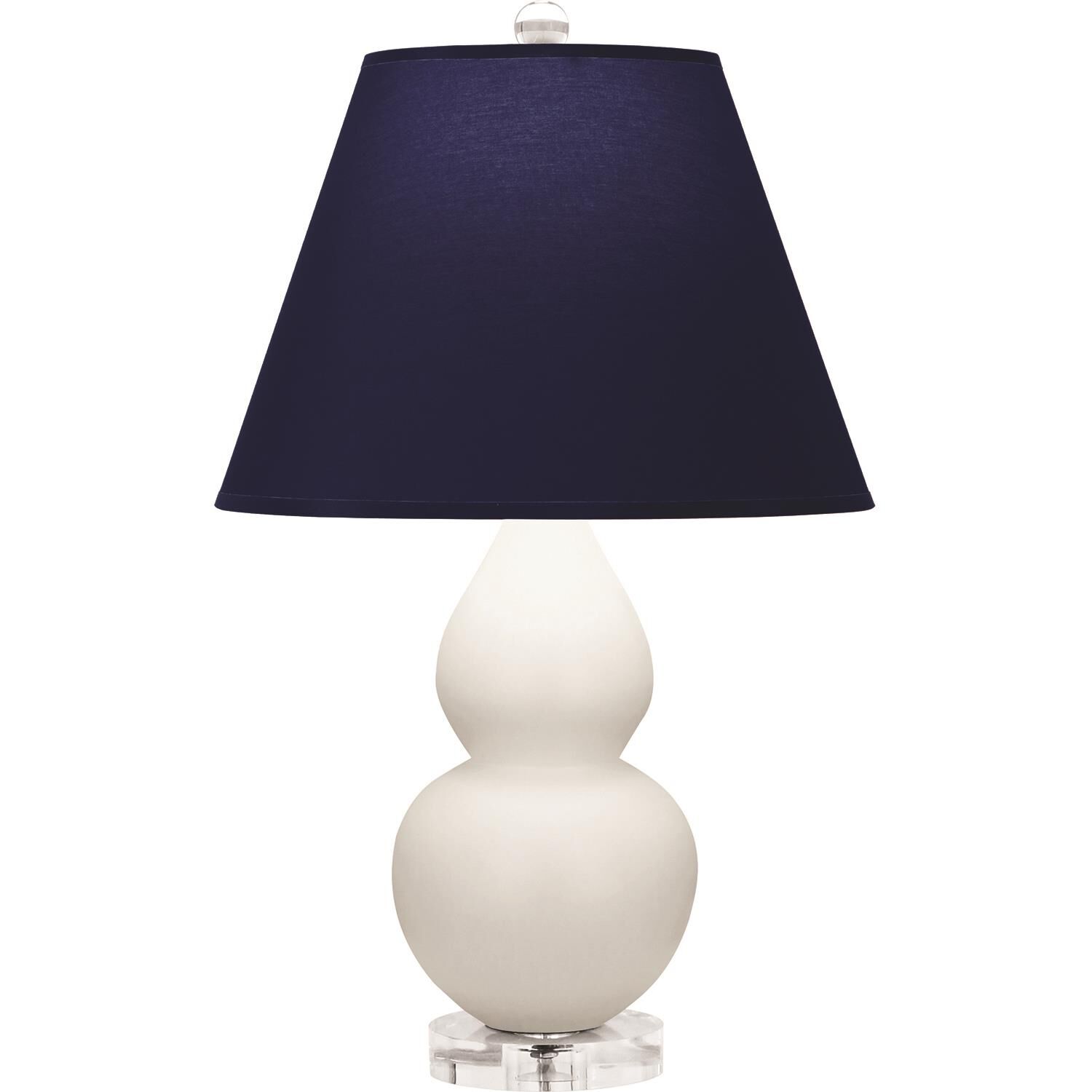 Shown in Matte Lily finish and Navy and Gray shade and Lucite accent