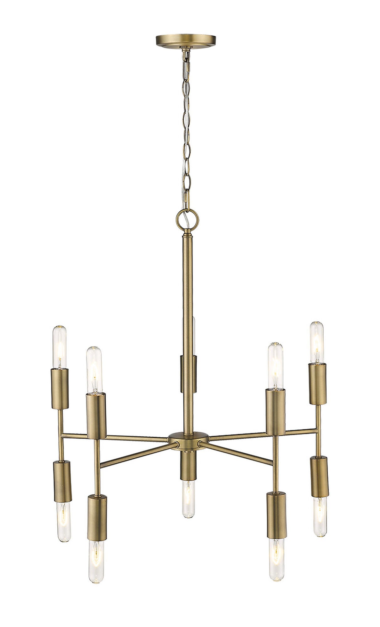 Shown in Aged Brass finish and -- glass and -- shade