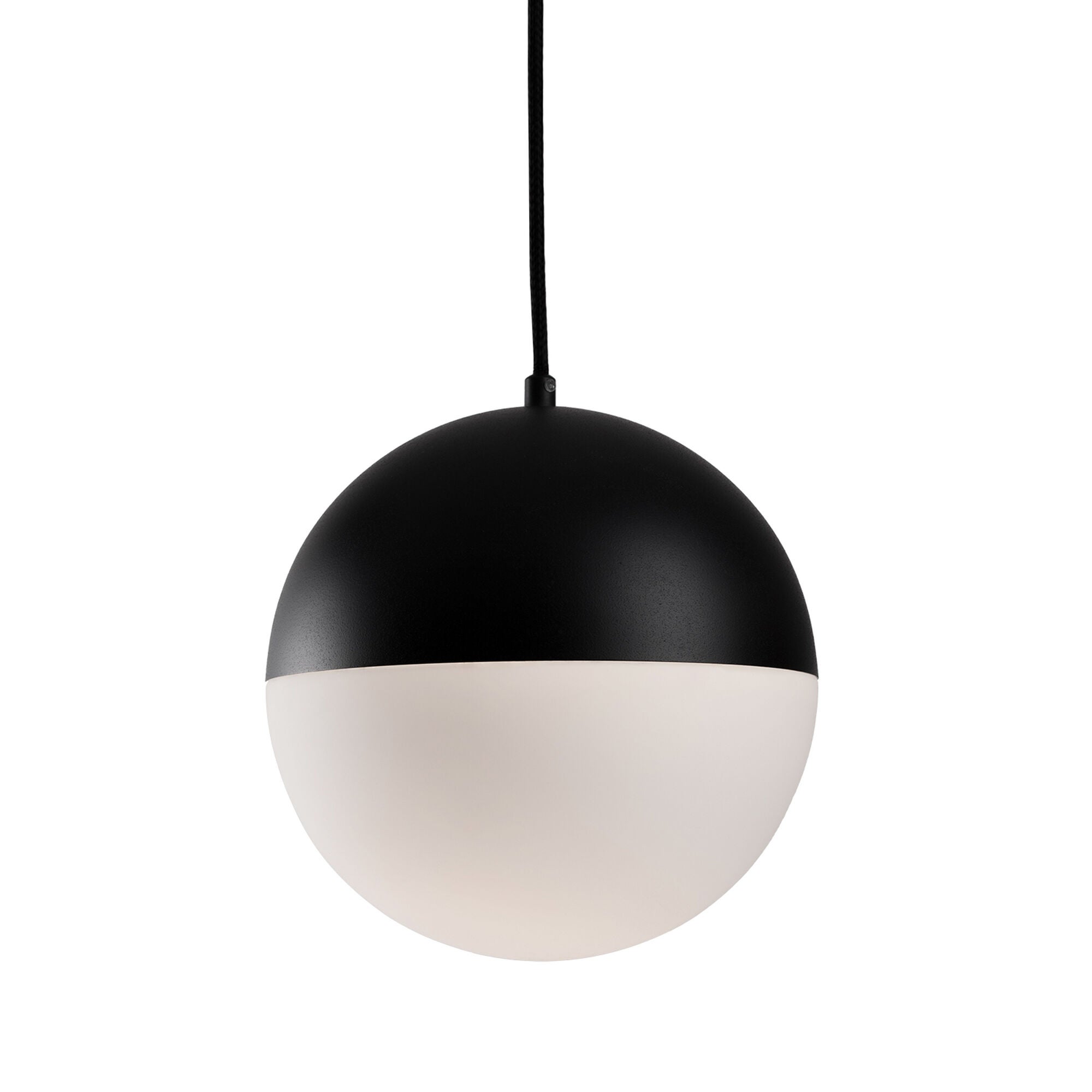 Shown in Black finish and Opal glass