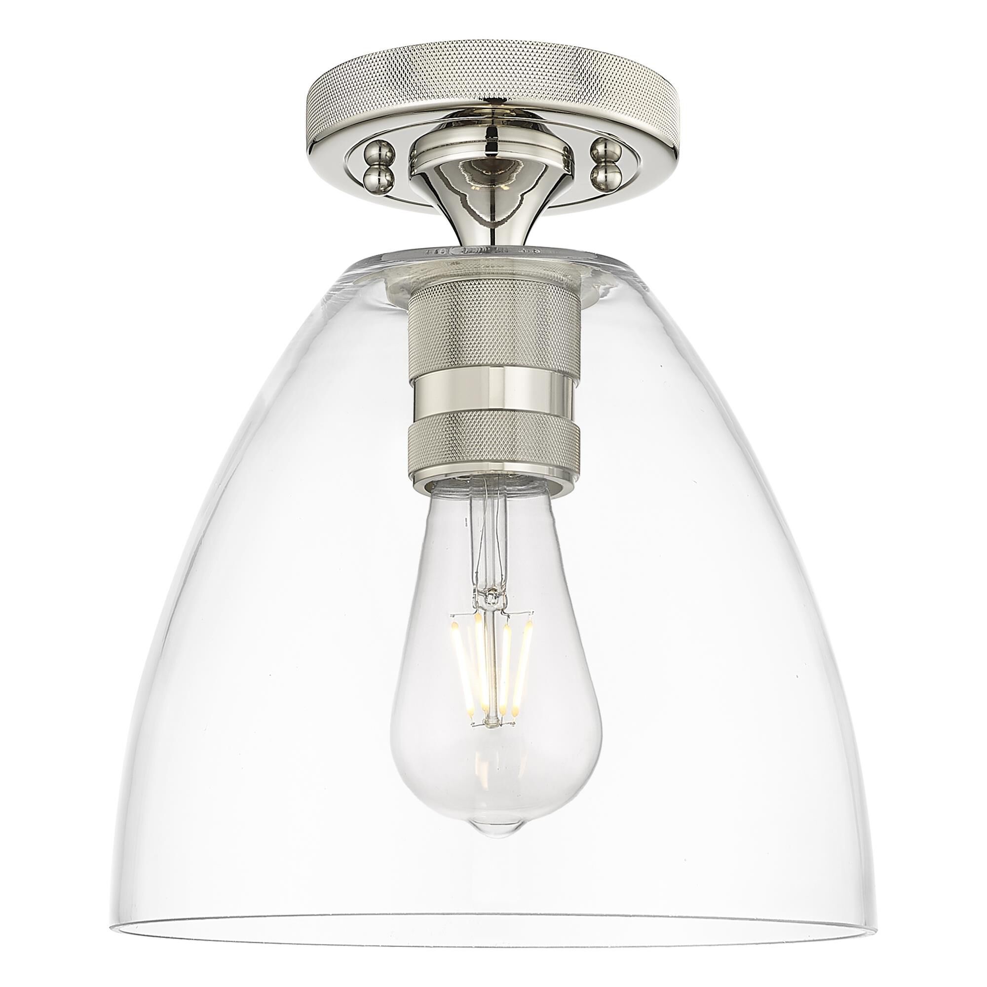 Shown in Polished Nickel finish and Clear glass