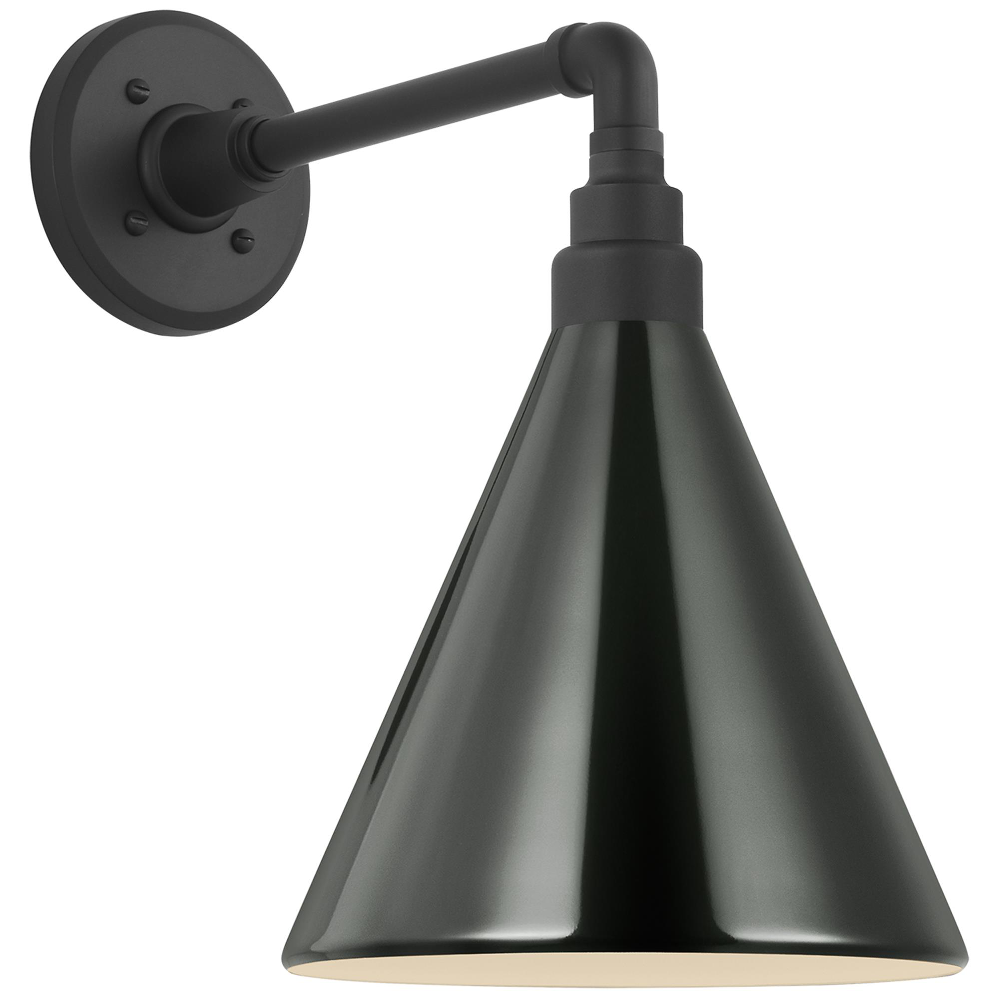 Shown in Matte Black finish and Green Conical Savannah shade