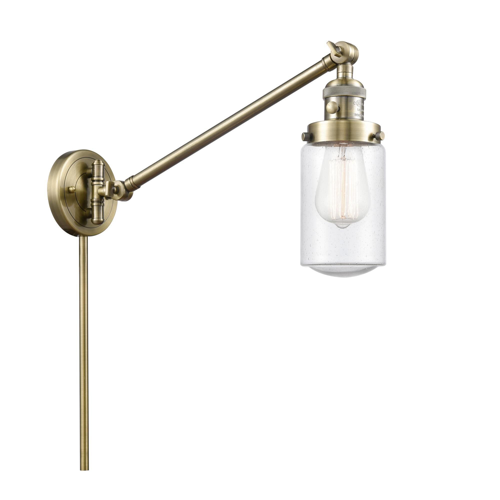 Shown in Antique Brass finish and Schoolhouse glass and Glass shade