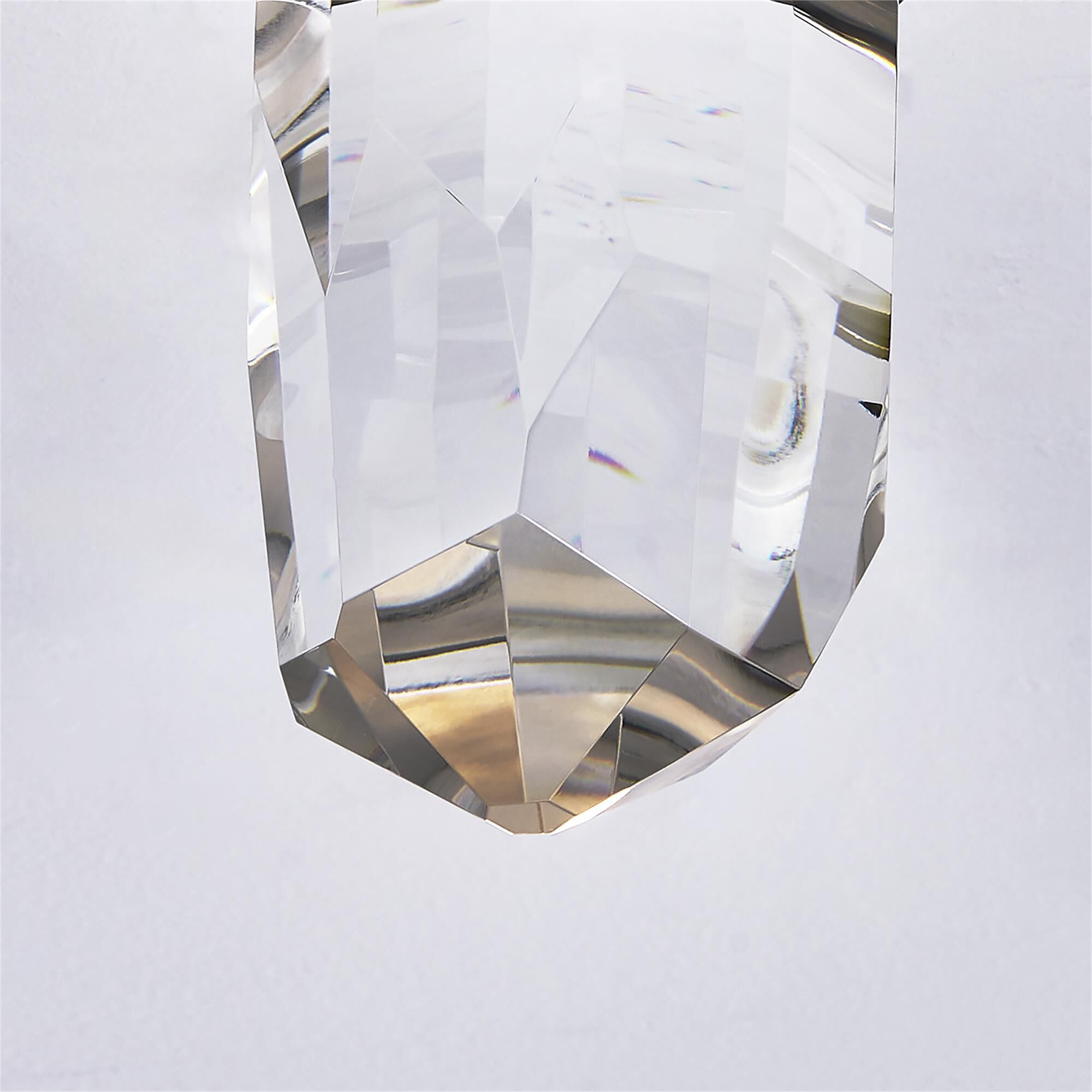 Shown in True Brass finish and Clear crystal
