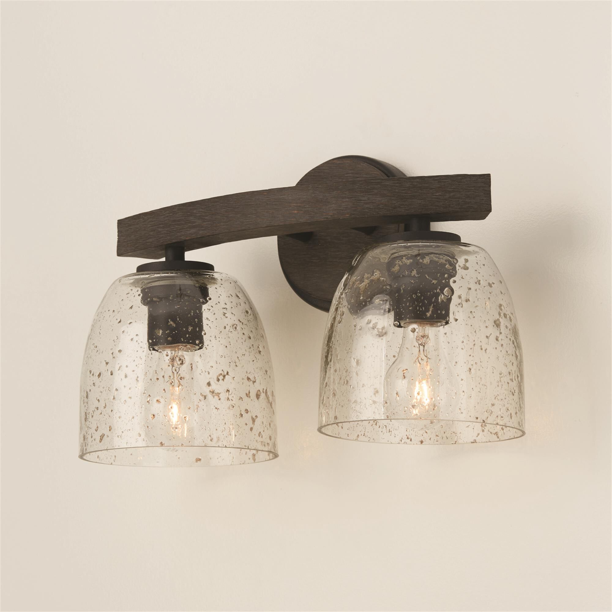 Shown in Carbon Grey and Black Iron finish and Stone Seeded glass