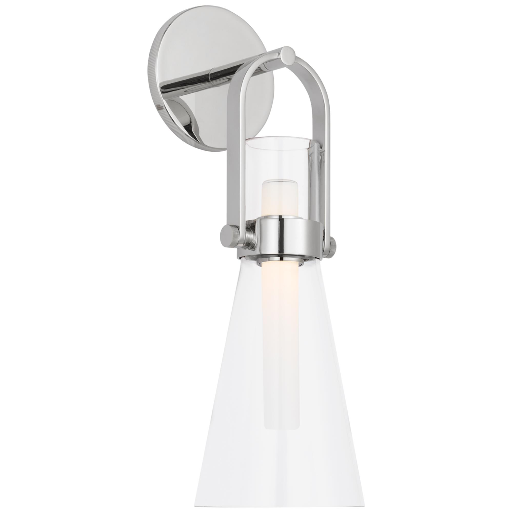 Shown in Polished Nickel finish and Clear glass