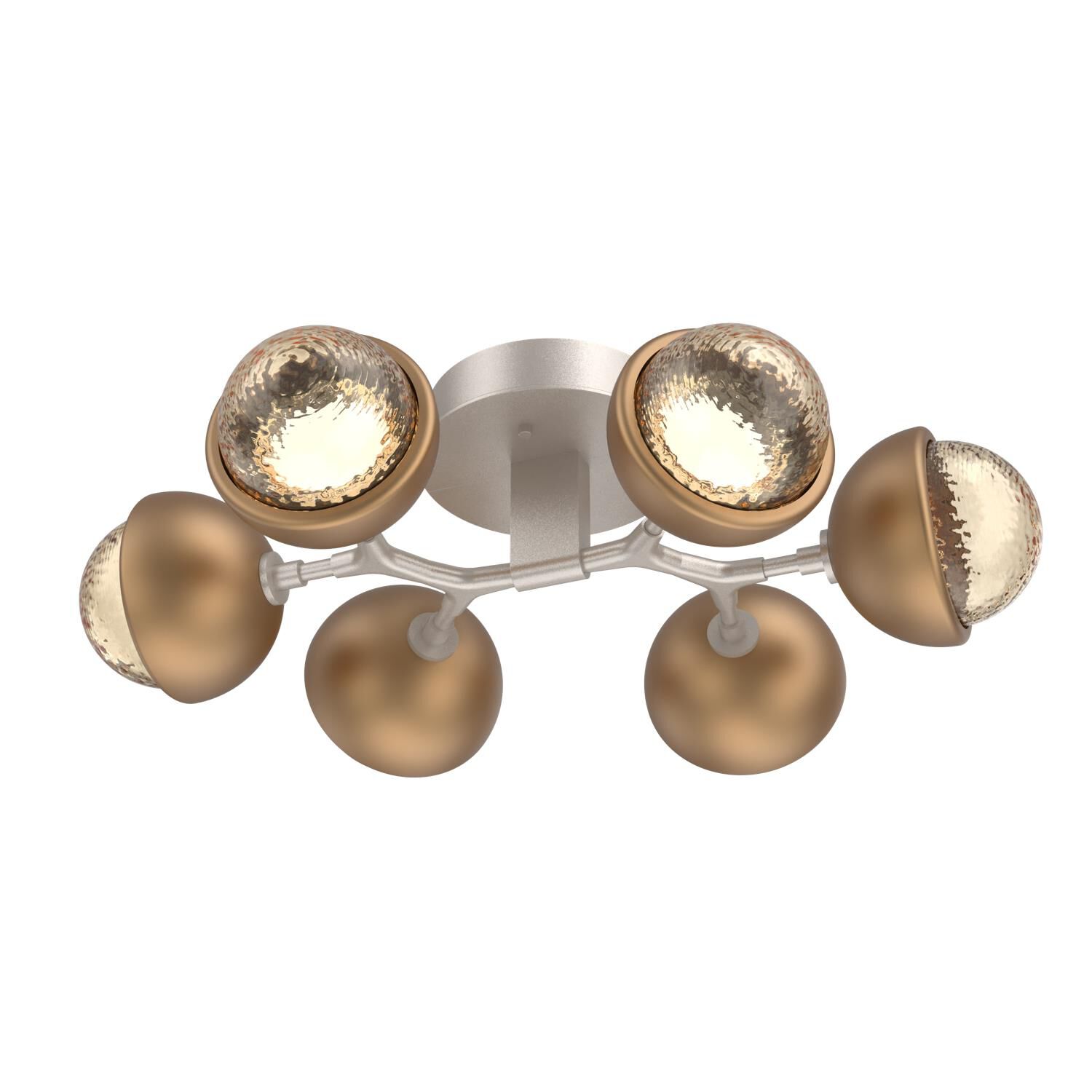 Shown in Beige Silver finish and Amber glass and Novel Brass accent