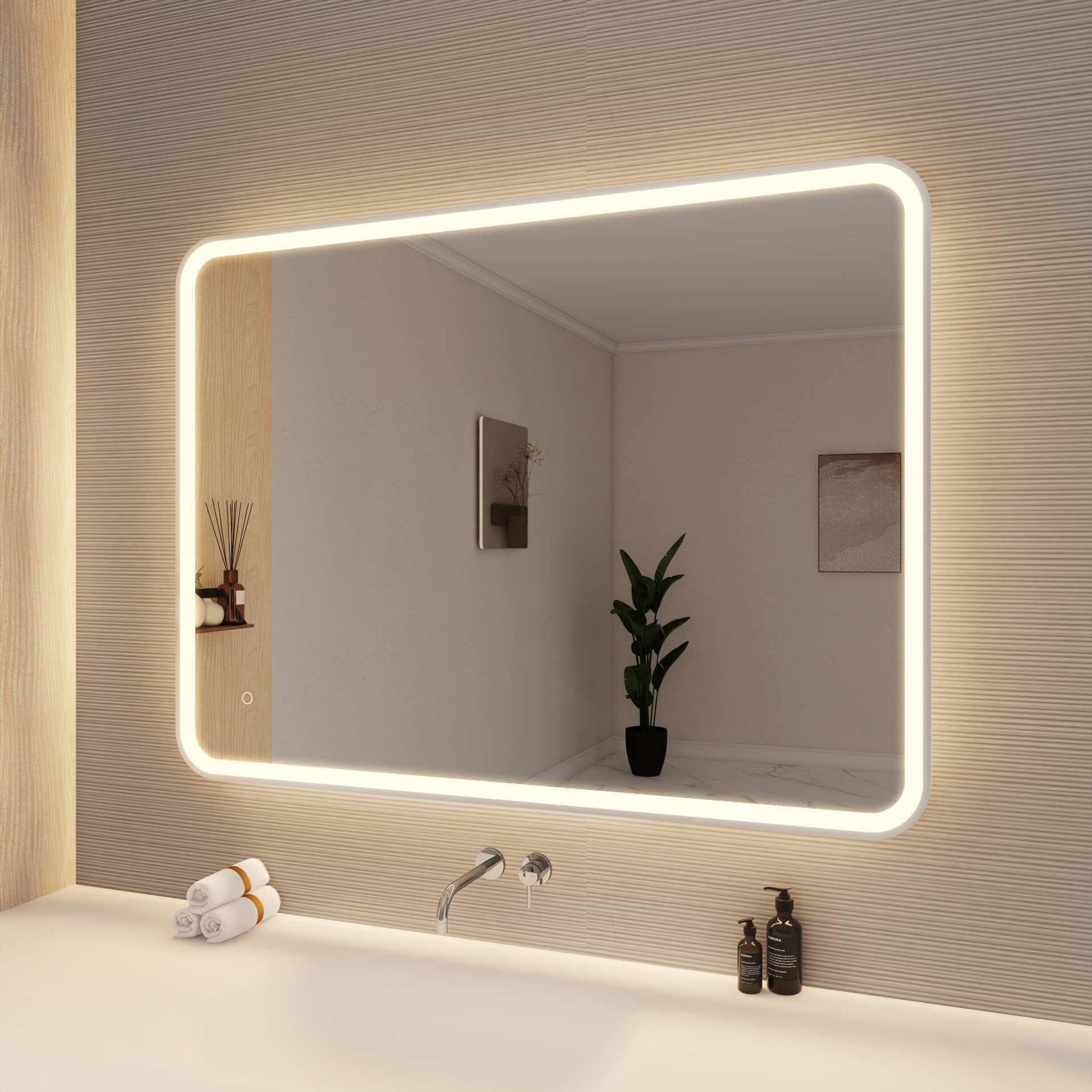 Harmoni 48 Inch Round LED Lighted Mirror by Elegant Decor