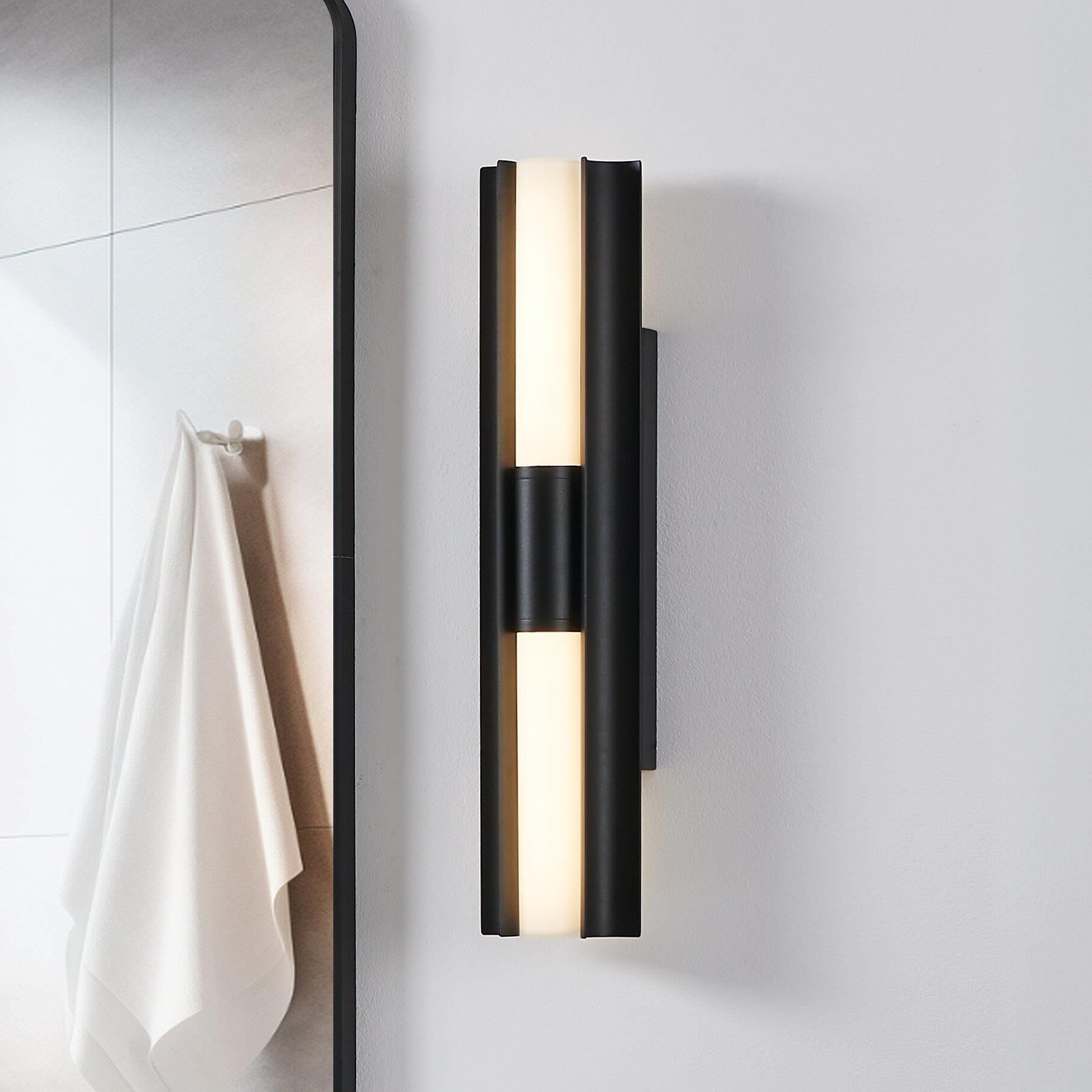 Shown in Textured Black finish and Etched Opal glass