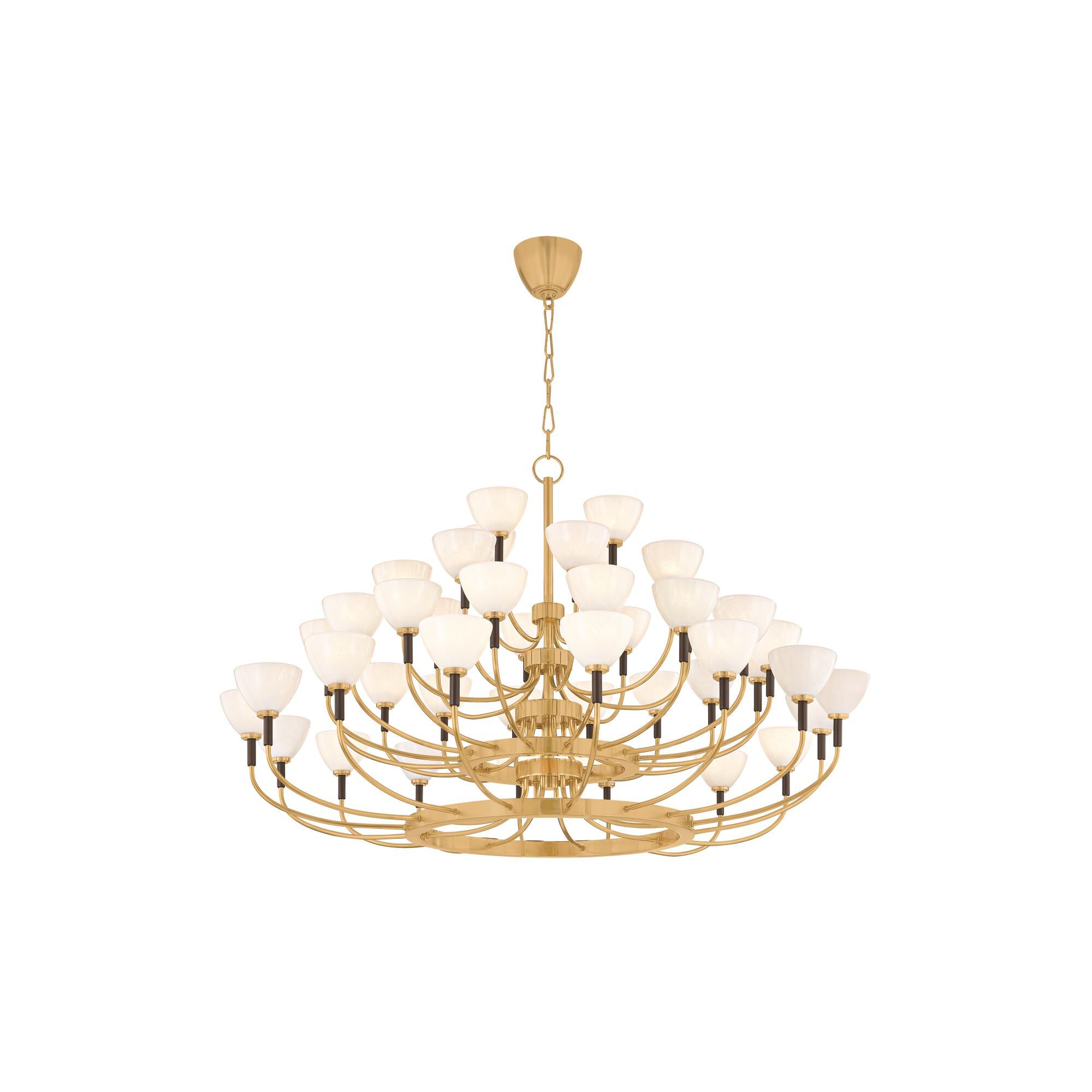 Shown in Vintage Polished Brass and Bronze finish and Cloud glass