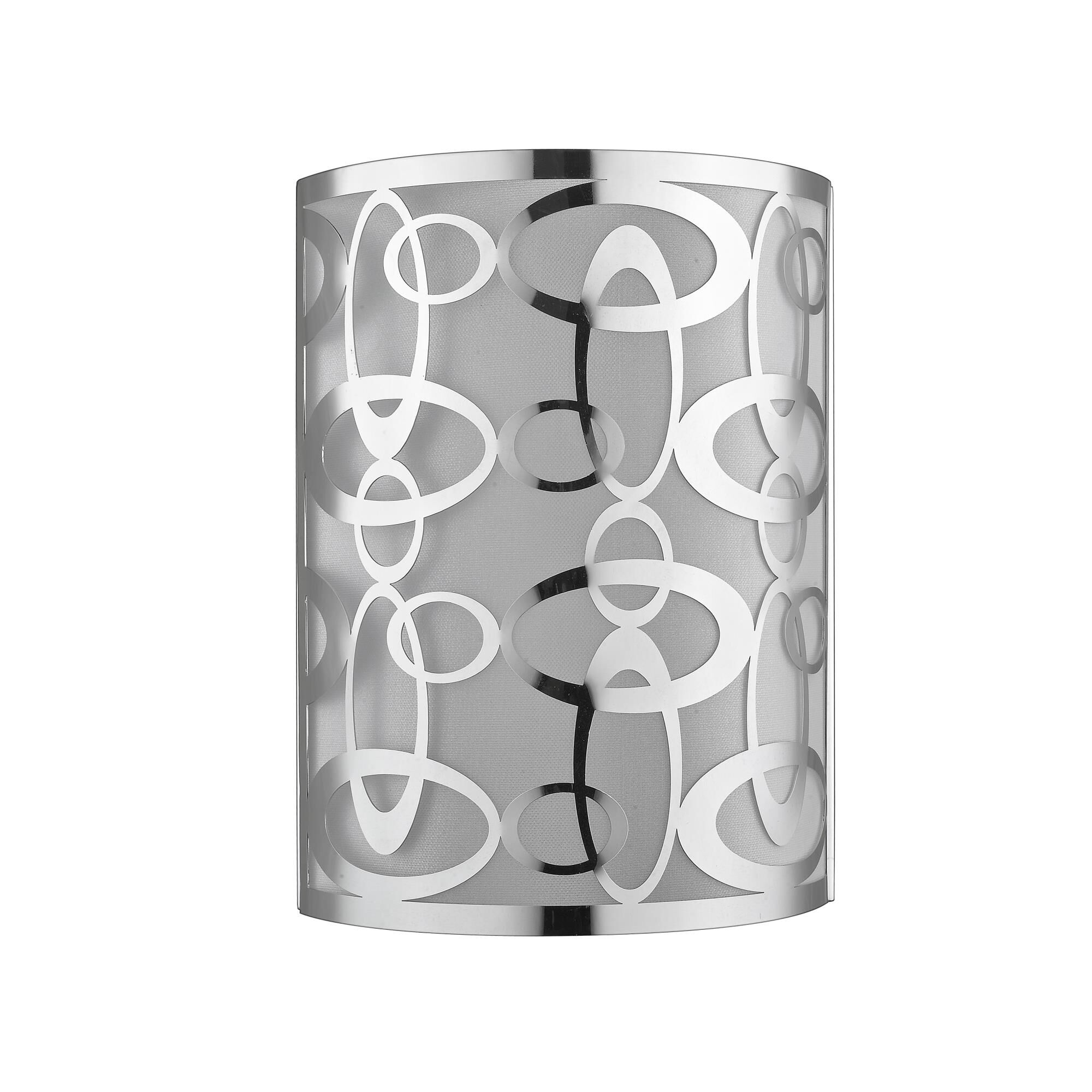 Shown in Chrome finish and Fabric glass and Fabric shade