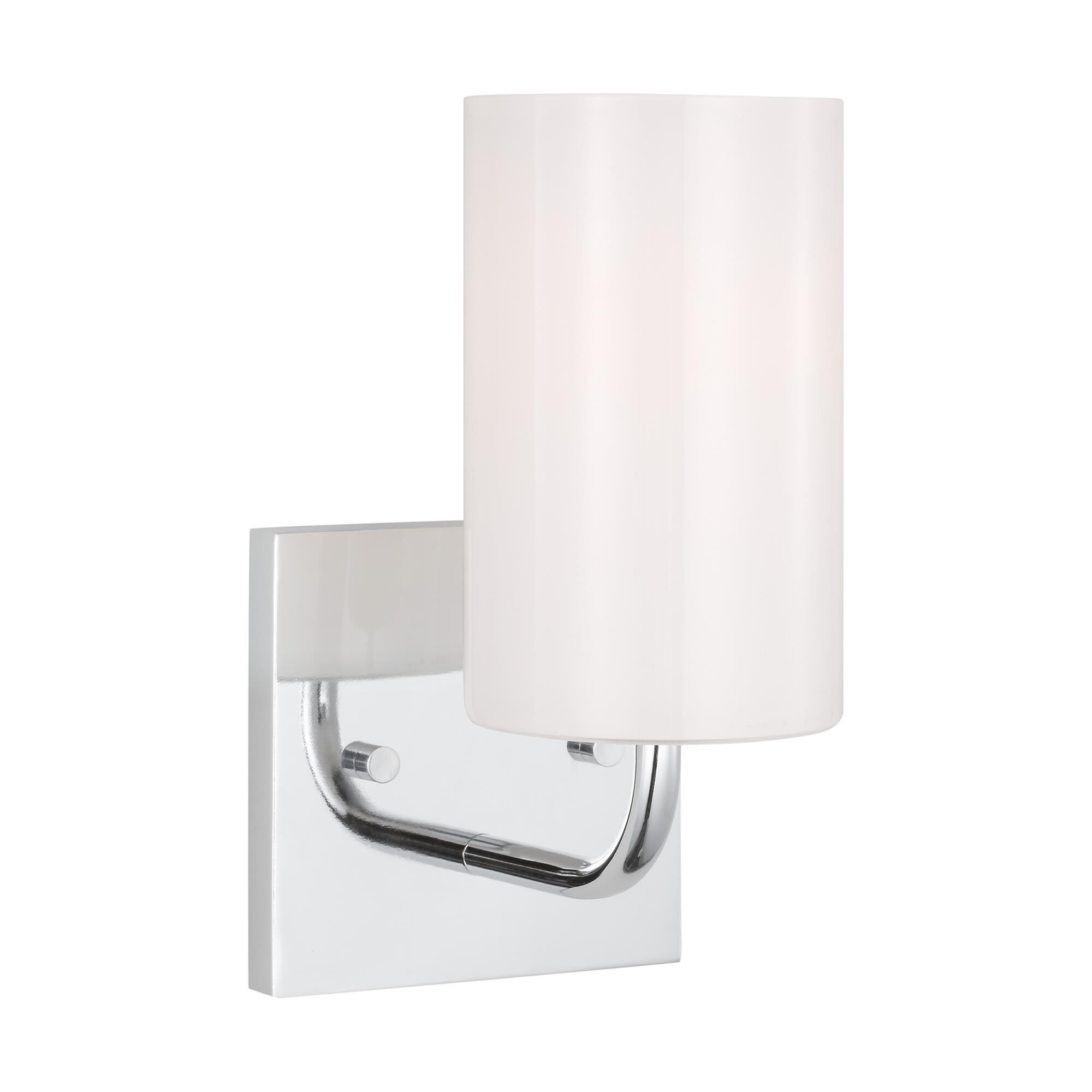 Shown in Chrome finish and Clear Outside / Painted White Inside Glass shade