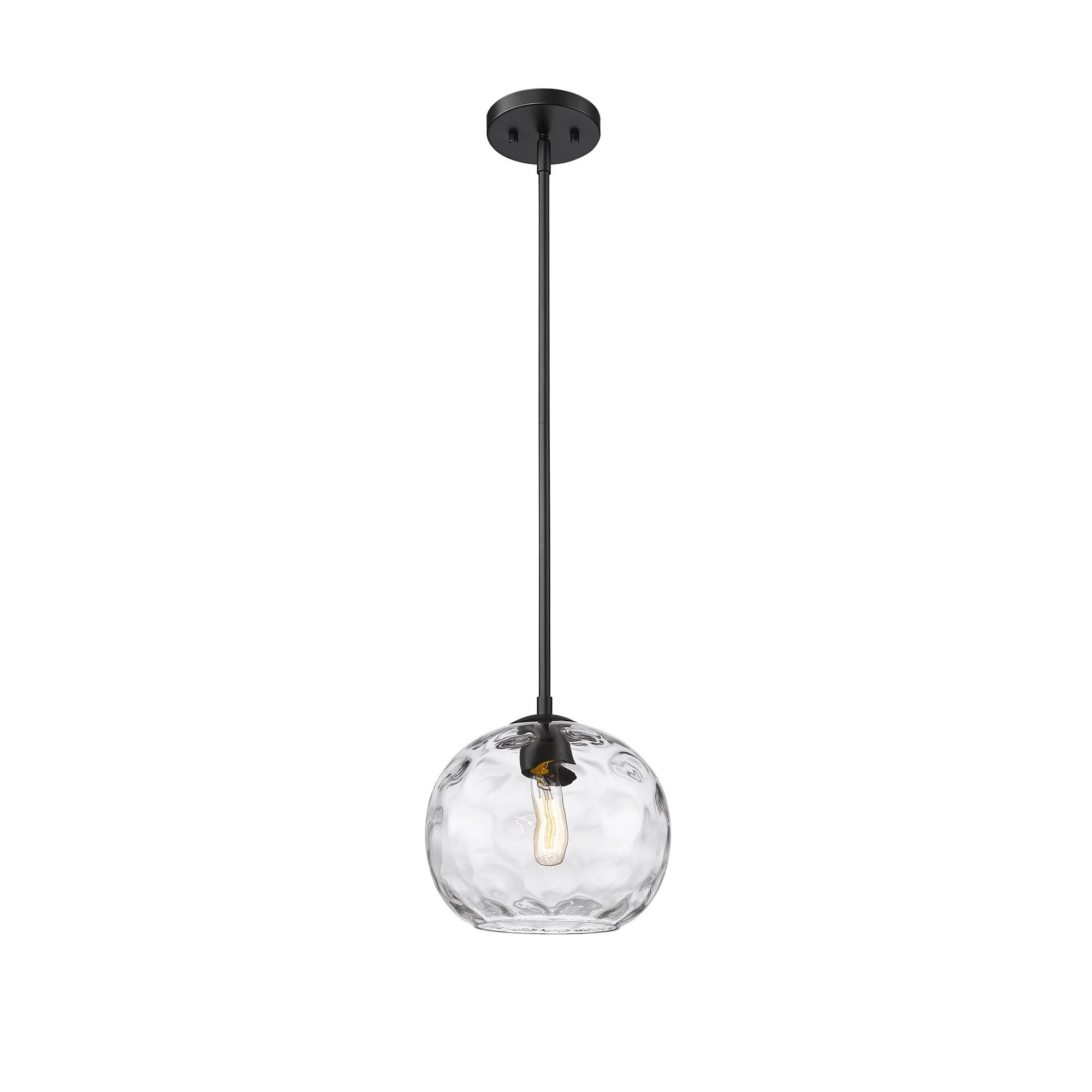 Shown in Matte Black finish and Clear glass and Clear shade