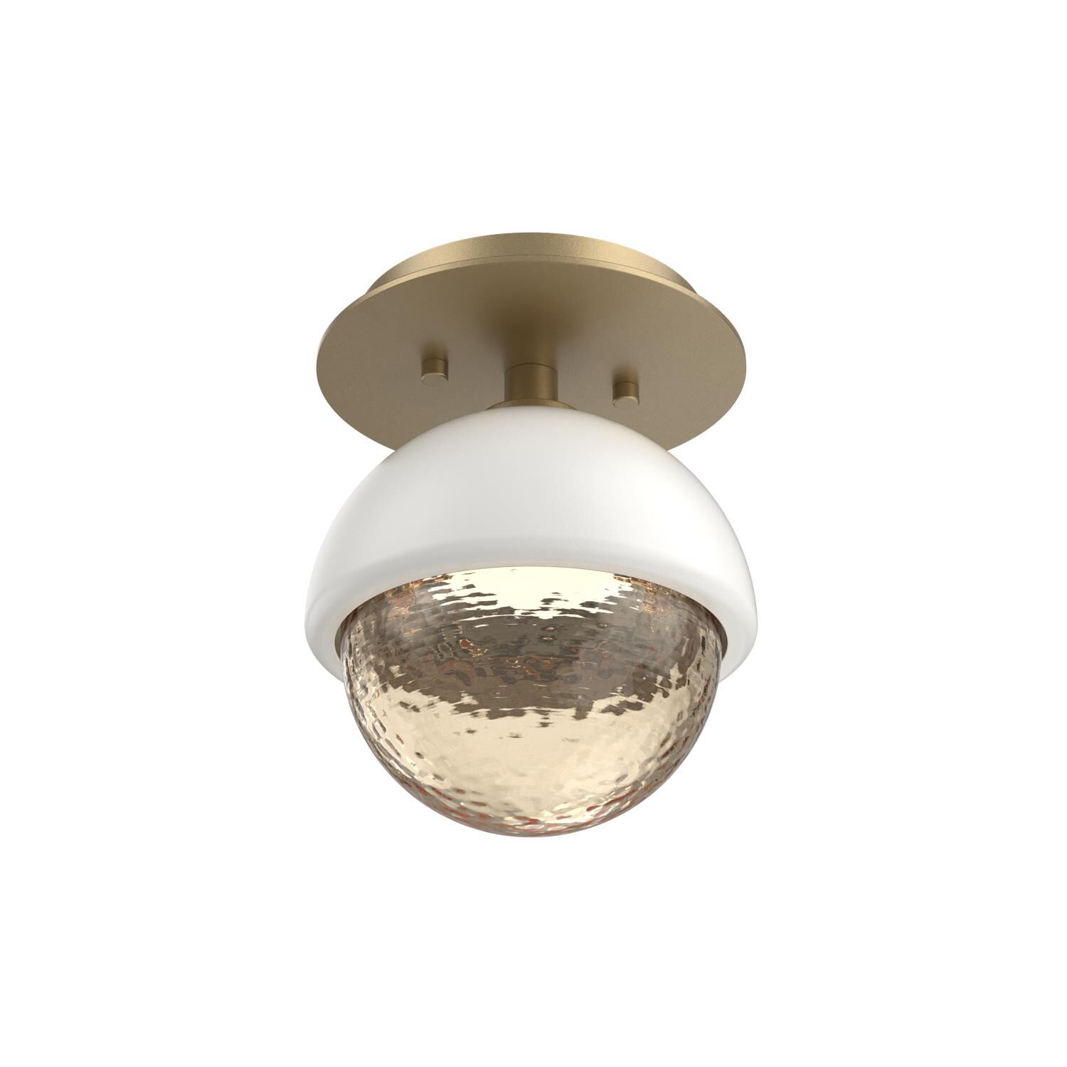 Shown in Gilded Brass finish and Amber glass and Salt White accent