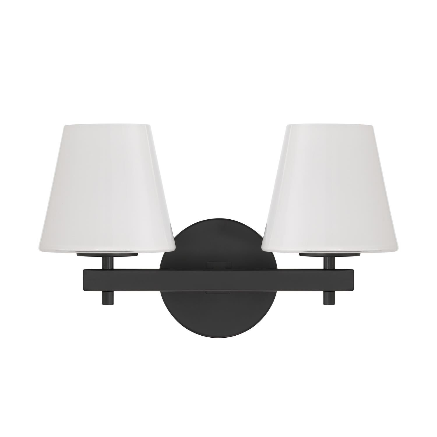 Shown in Black finish and Glass shade