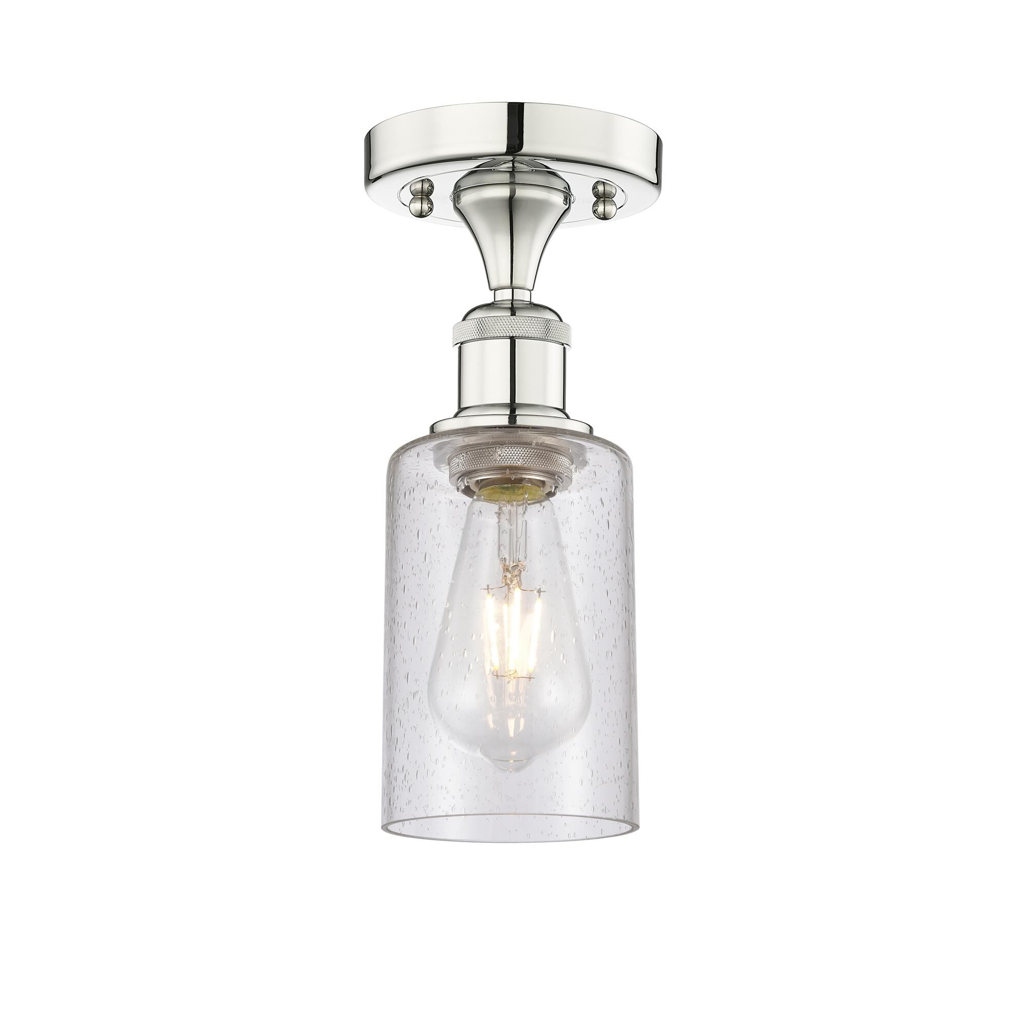Shown in Polished Nickel finish and Seedy glass