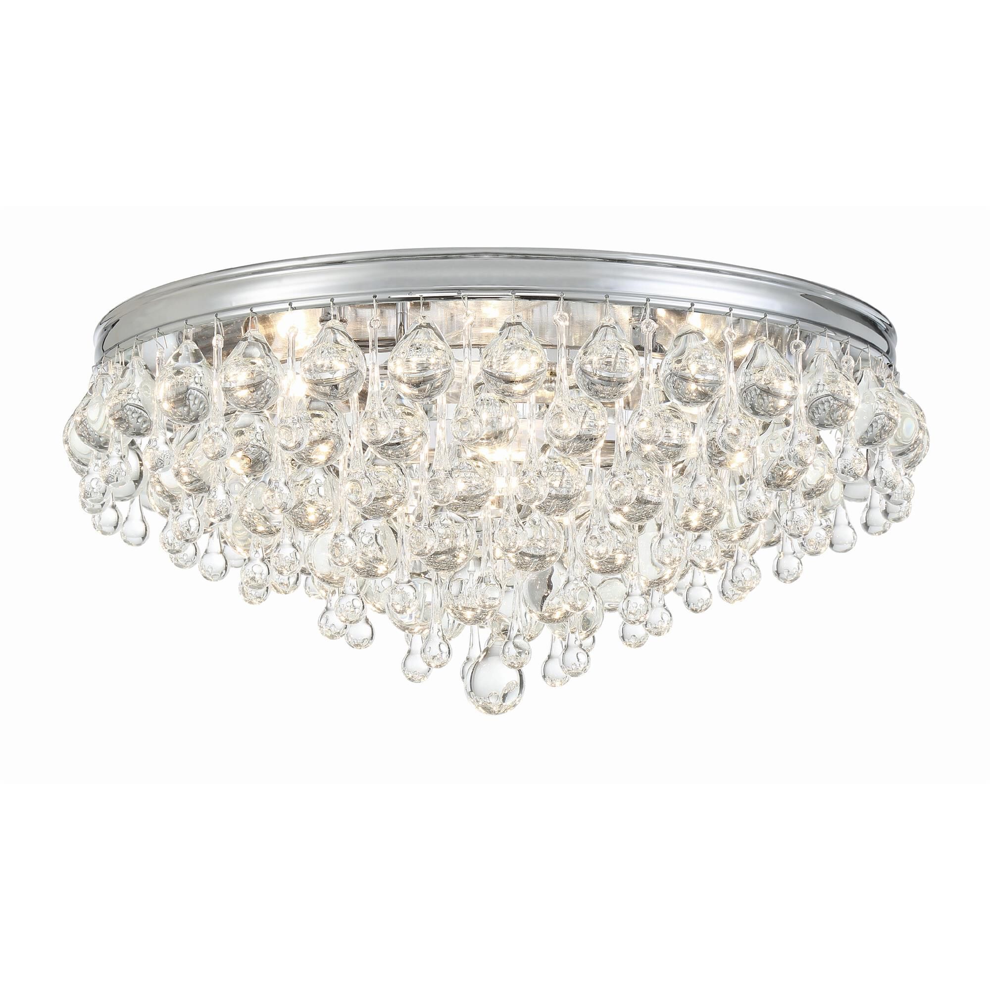 Shown in Polished Chrome finish and Clear Glass Drops crystal