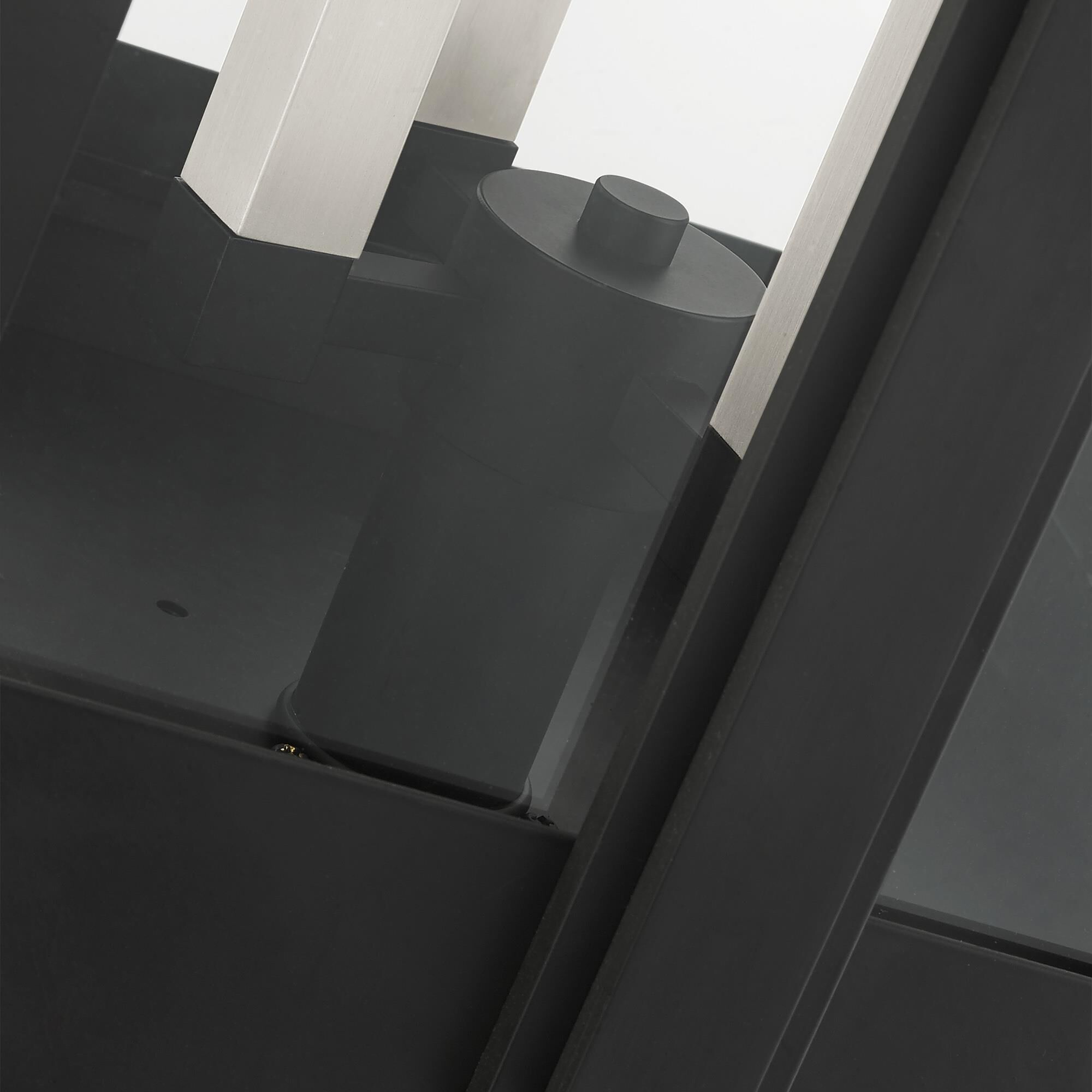 Shown in Black finish and Clear glass