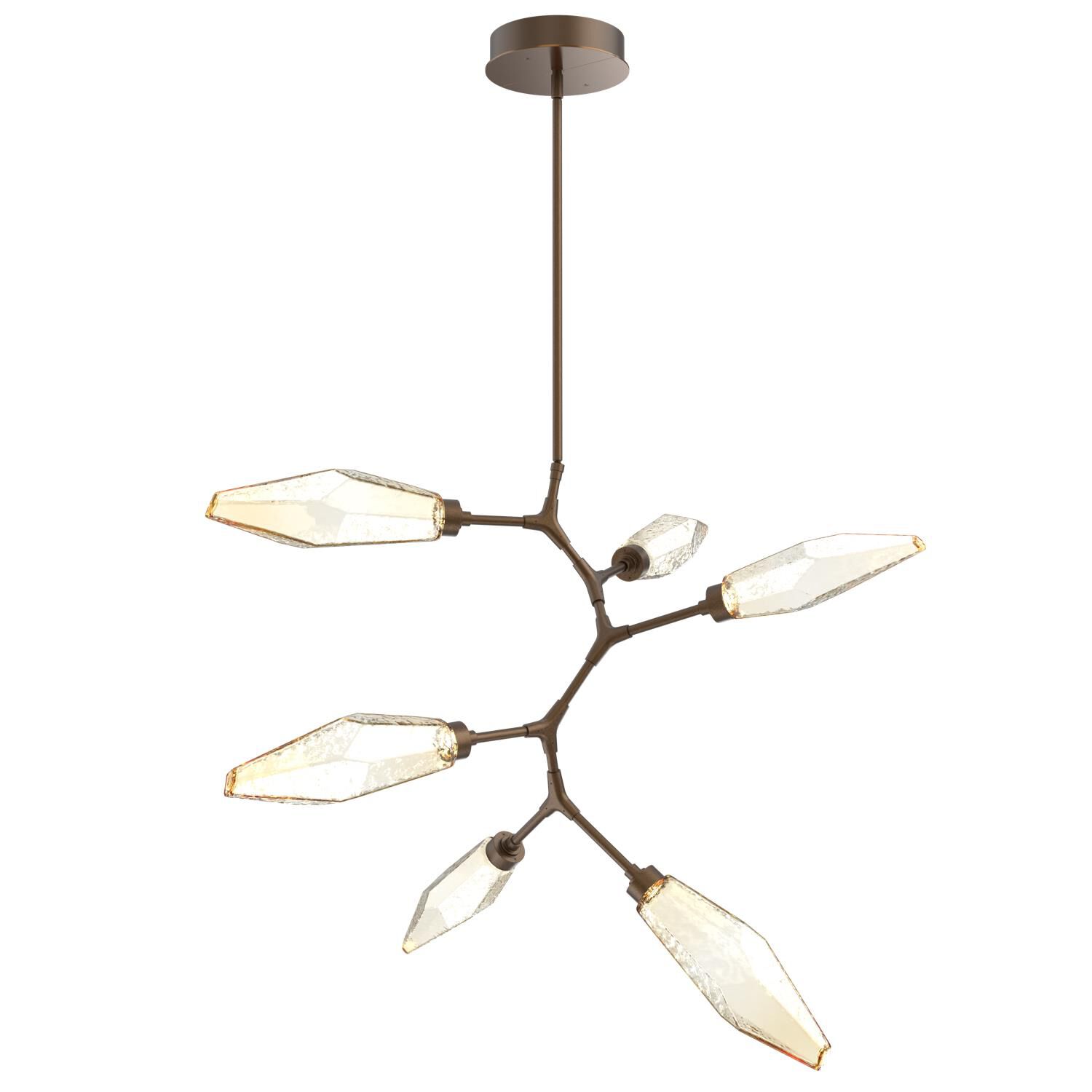 Shown in Flat Bronze finish and Chilled Amber glass