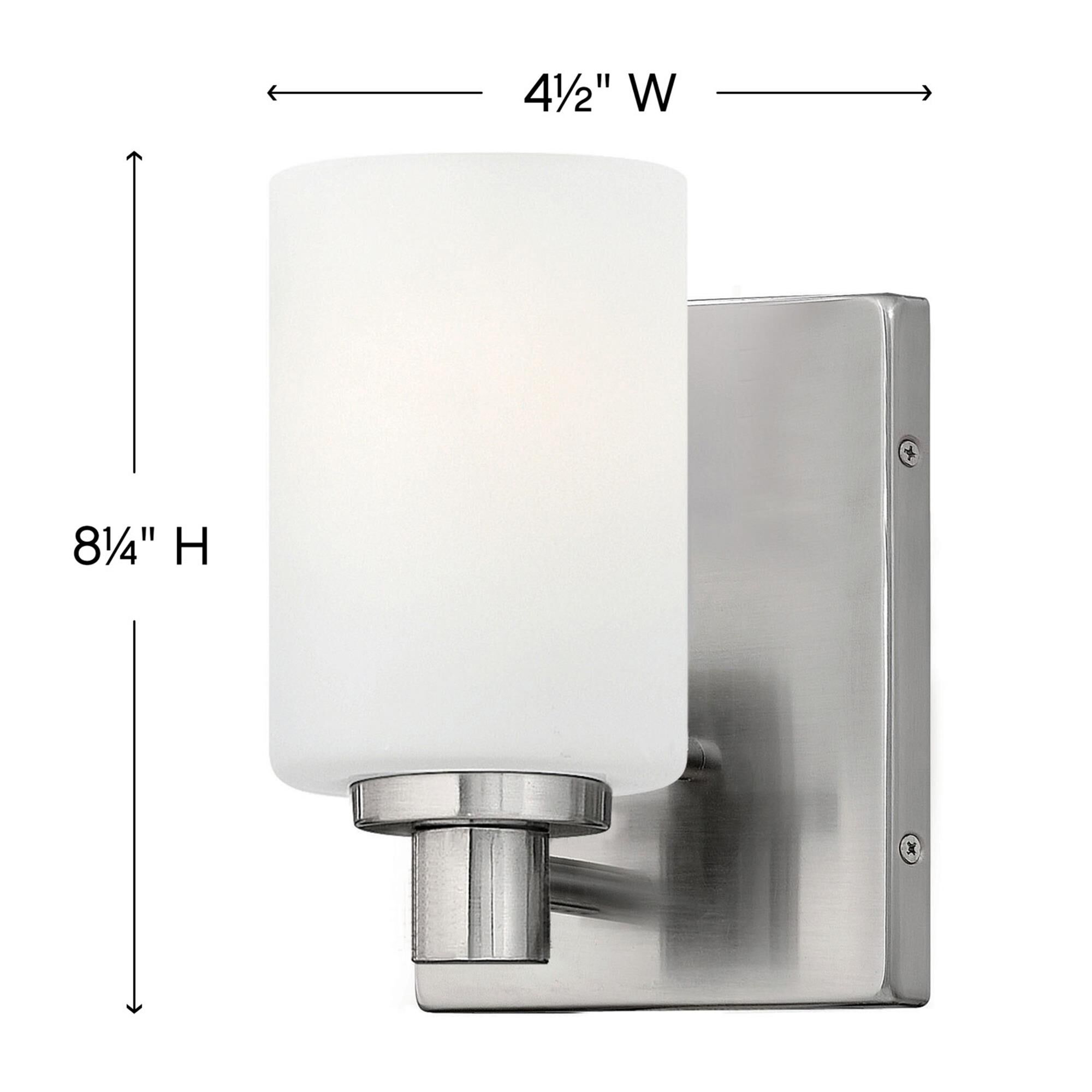 Shown in Brushed Nickel finish and Etched Opal glass