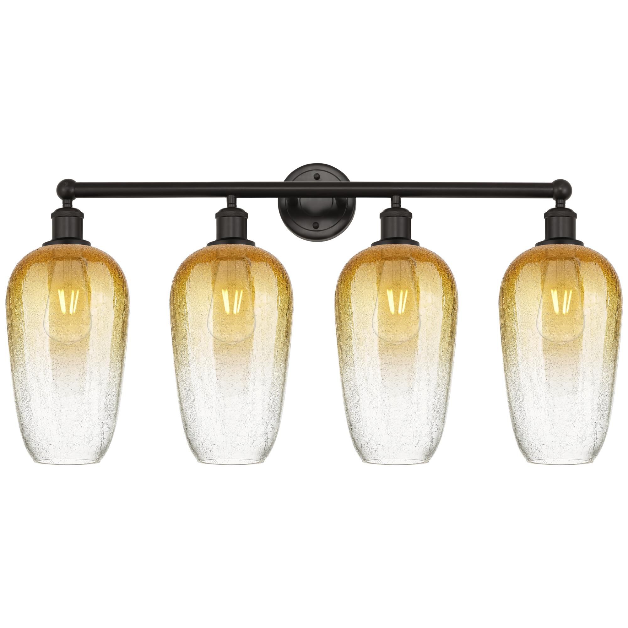 Shown in Oil Rubbed Bronze finish and Amber glass