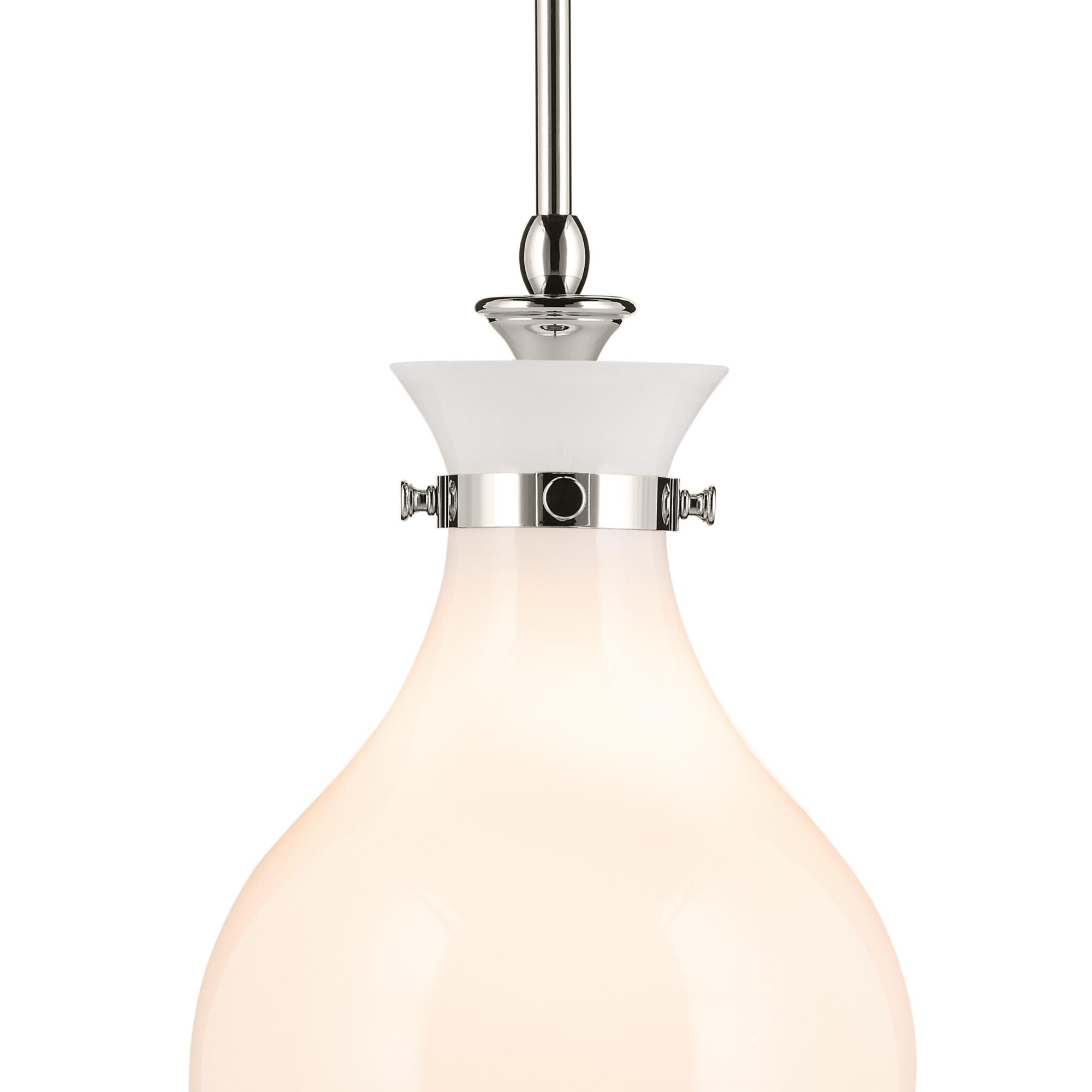 Shown in Polished Nickel finish and Opal glass