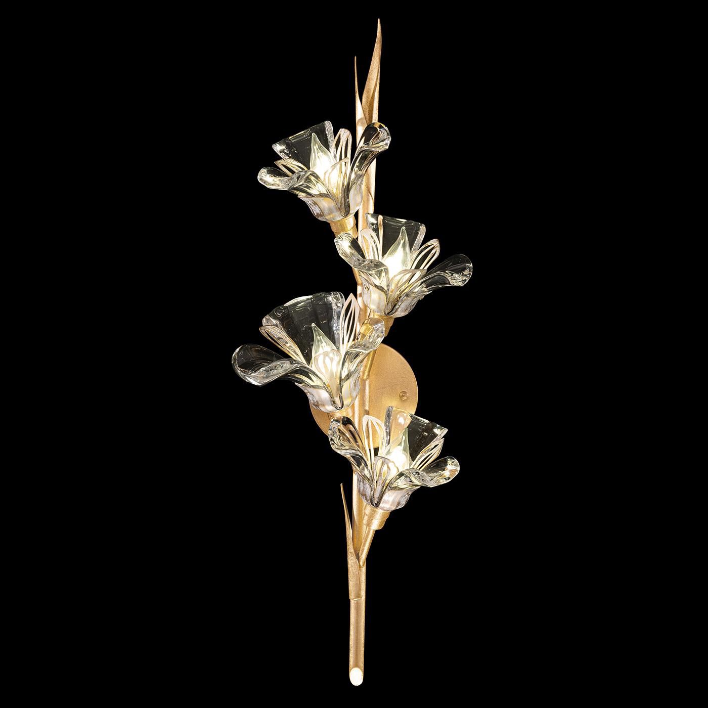 Shown in Gold finish and True crystal and False glass